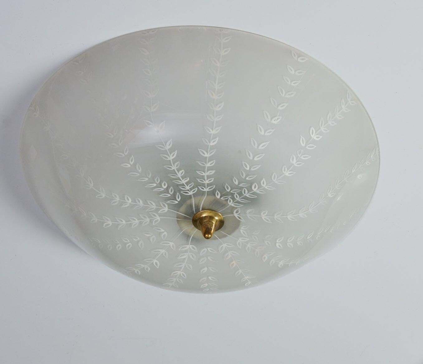 Model 1001 Floral Flush Mount, Lisa Johansson Pape, Orno Oy, 1940/1950s photo Lighting