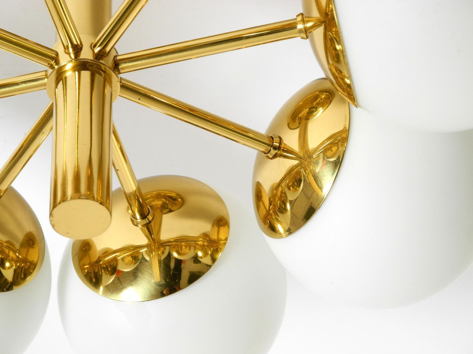 photo furniture 1960s Space Age Brass Ceiling Lamp With 8 Glass Balls By Kaiser Leuchten