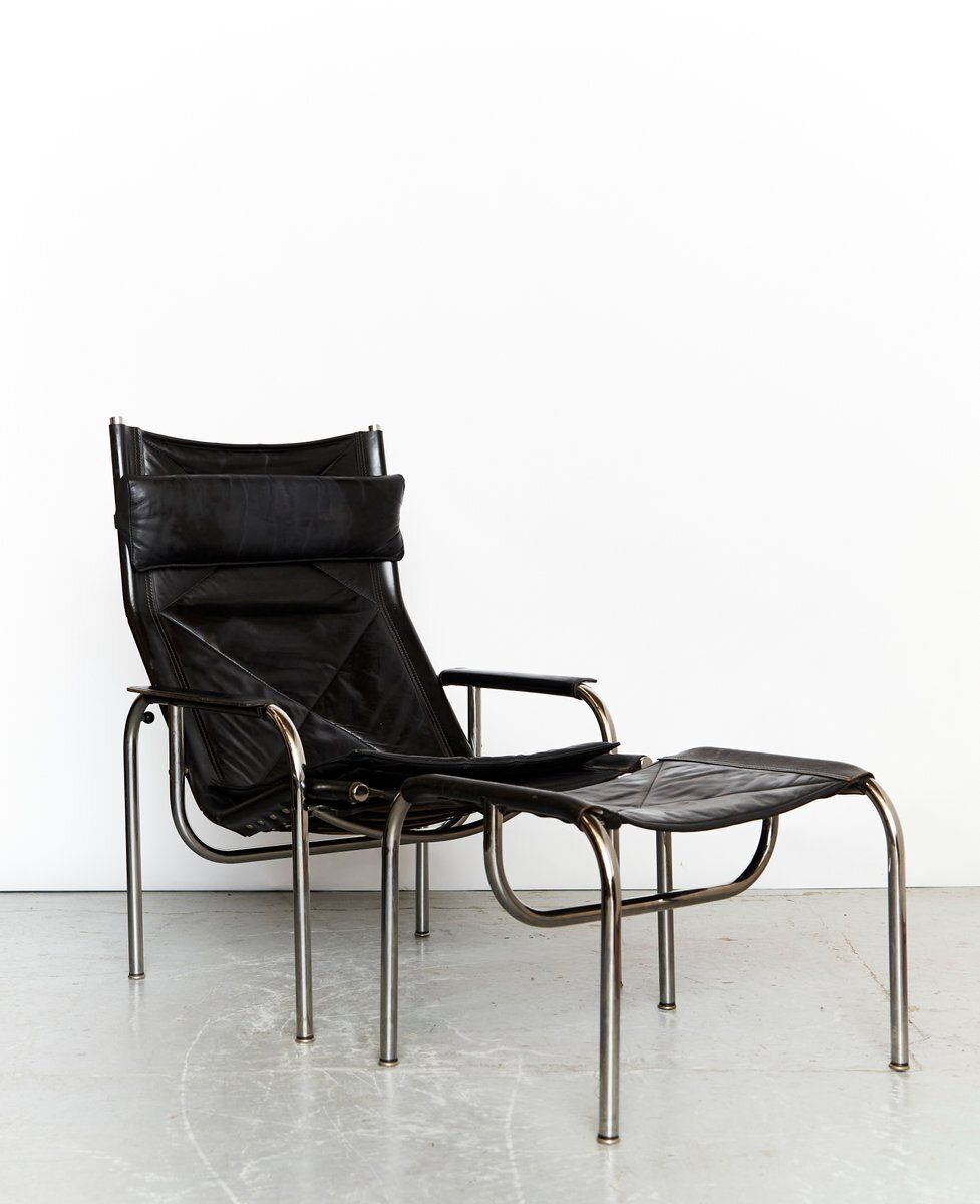 Vintage He1106 Armchair & He1104 Footstool By Hans Eichenberger For Strässle, 1970s photo Furniture