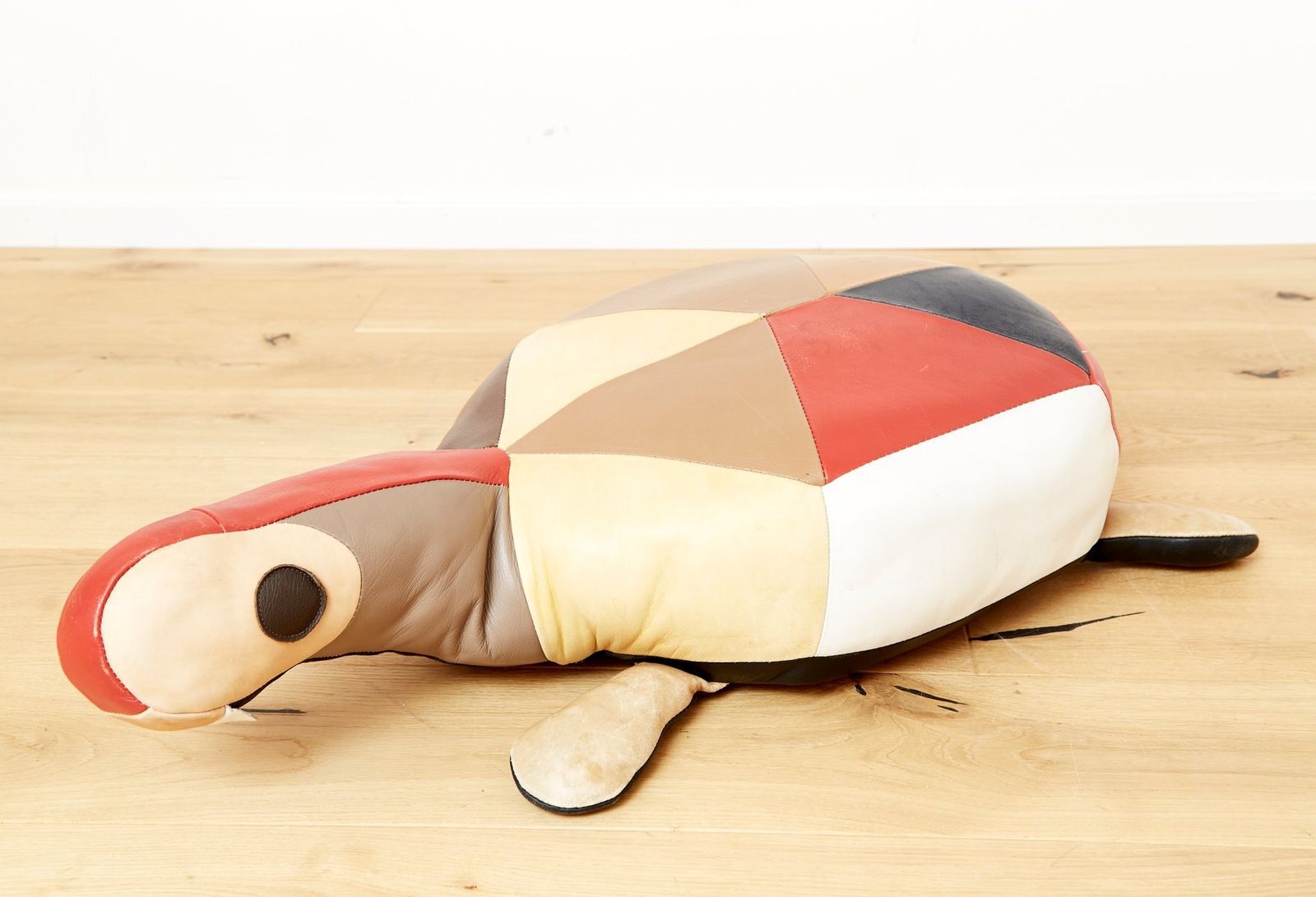 Mid Century Modern Leather Pouf, Switzerland, 1960s photo furniture