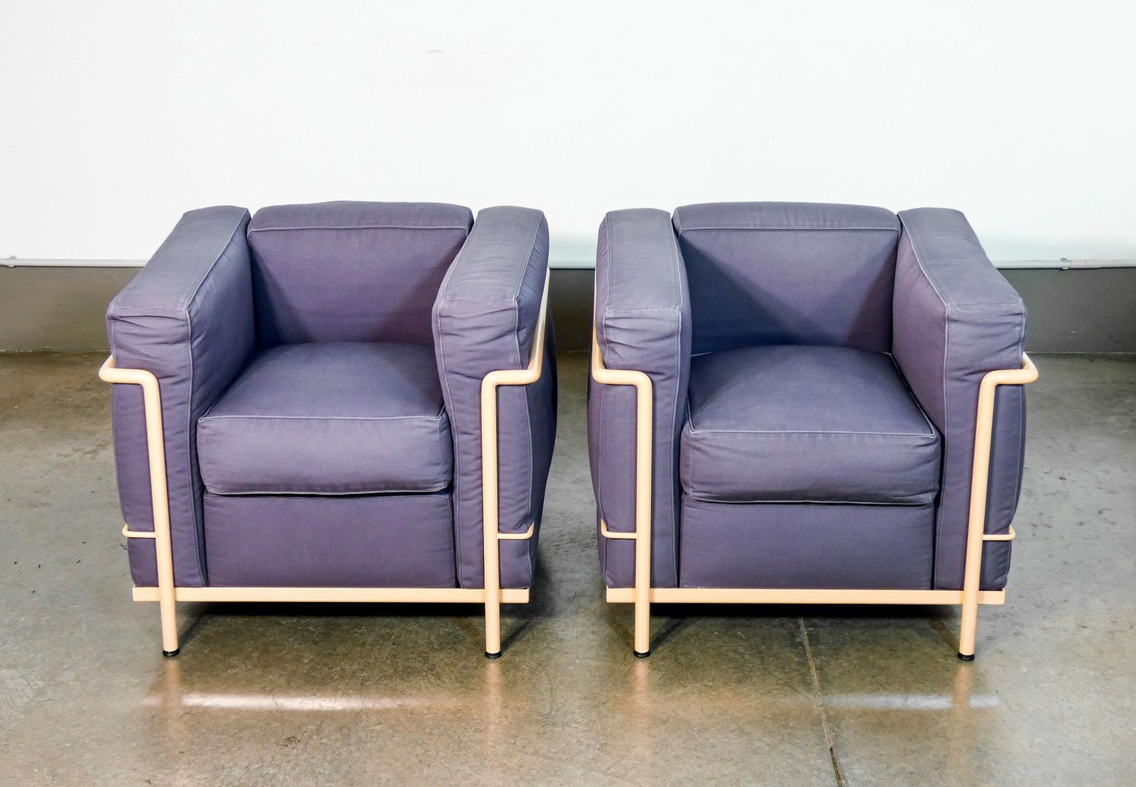 Pair Of Lc2 Armchairs Designed By Le Corbusier, Jeanneret, Perriand For Cassina photo for sale