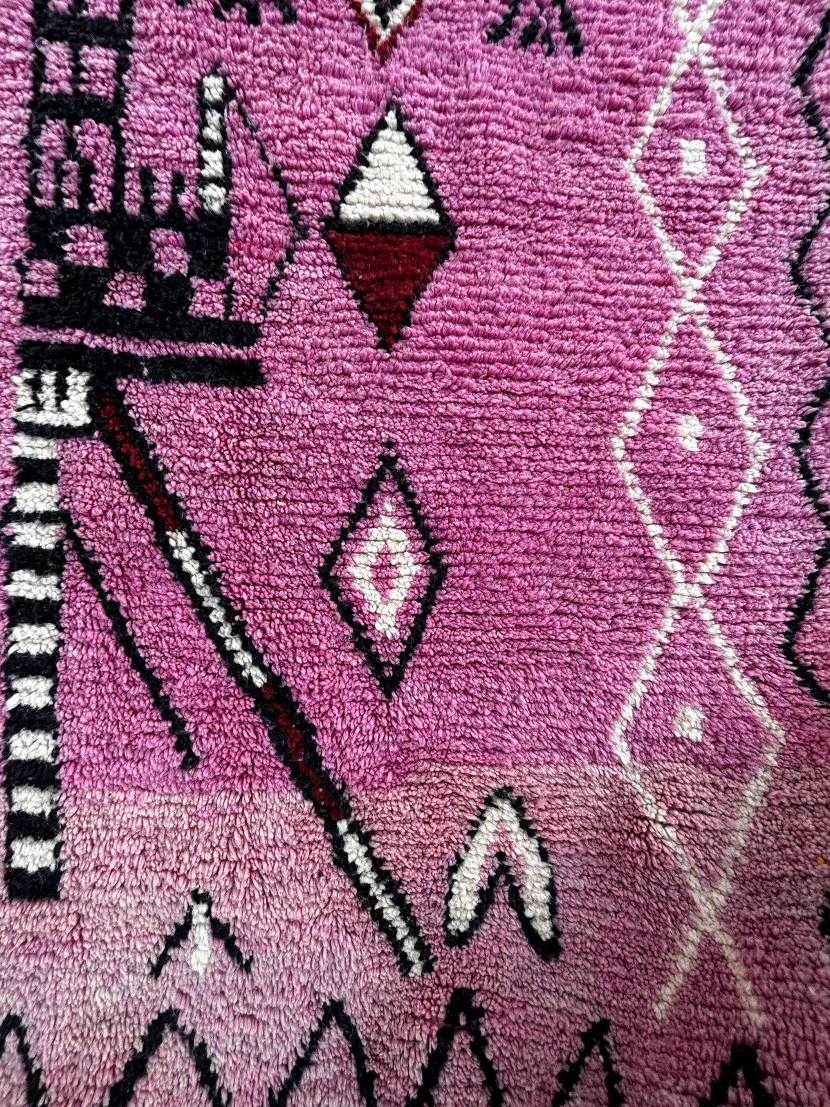 Moroccan Boujad Rug 310x210 Cm – Decorative Handmade Wool Area Rug, Pink Berber Rug, Large Statement Moroccan Rug photo buy