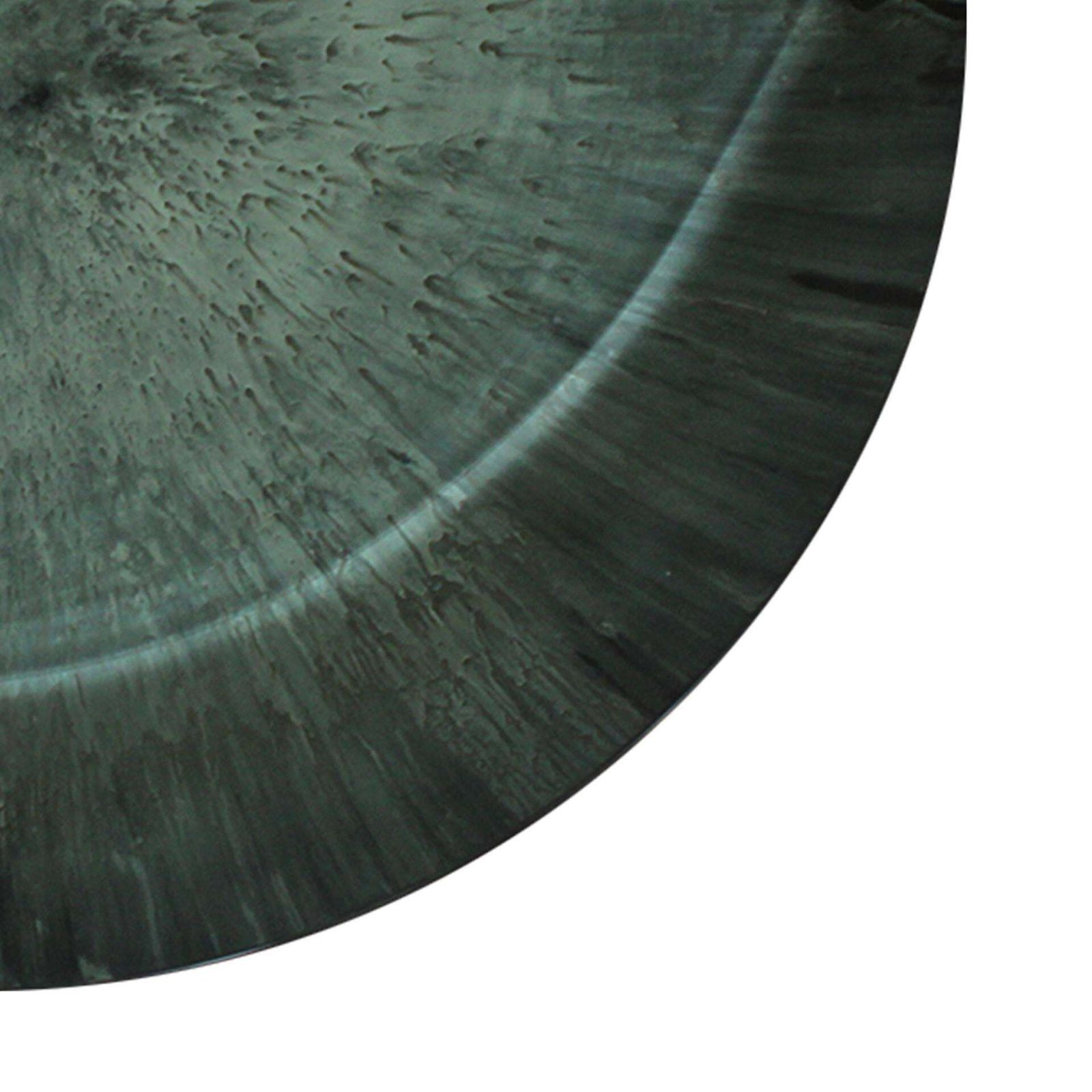 Modern Sculptural Concave Blue Glass Round French Mirror, Unique Piece photo buy