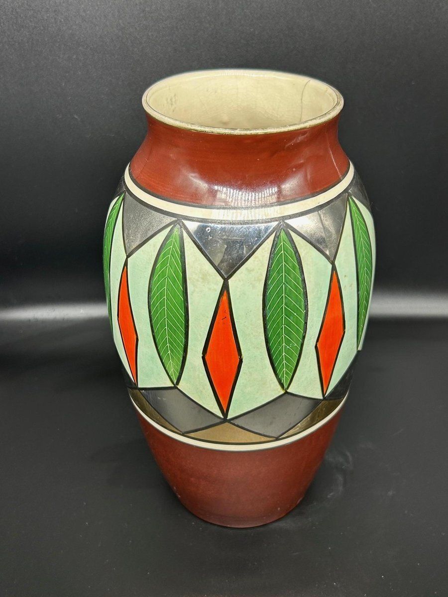 photo furniture Earthenware Vase By Gustave De Bruyn For Fives   Lille, 1920s