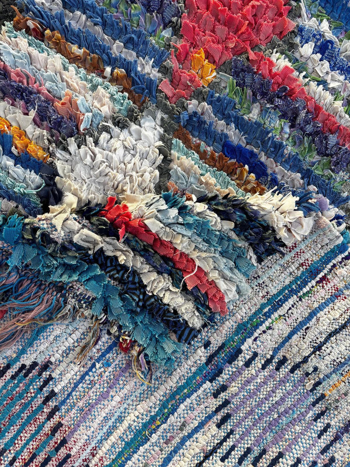 Vintage Moroccan Boucherouite Rug 100x190 Cm   Unique, Entirely Handmade Piece photo vintage