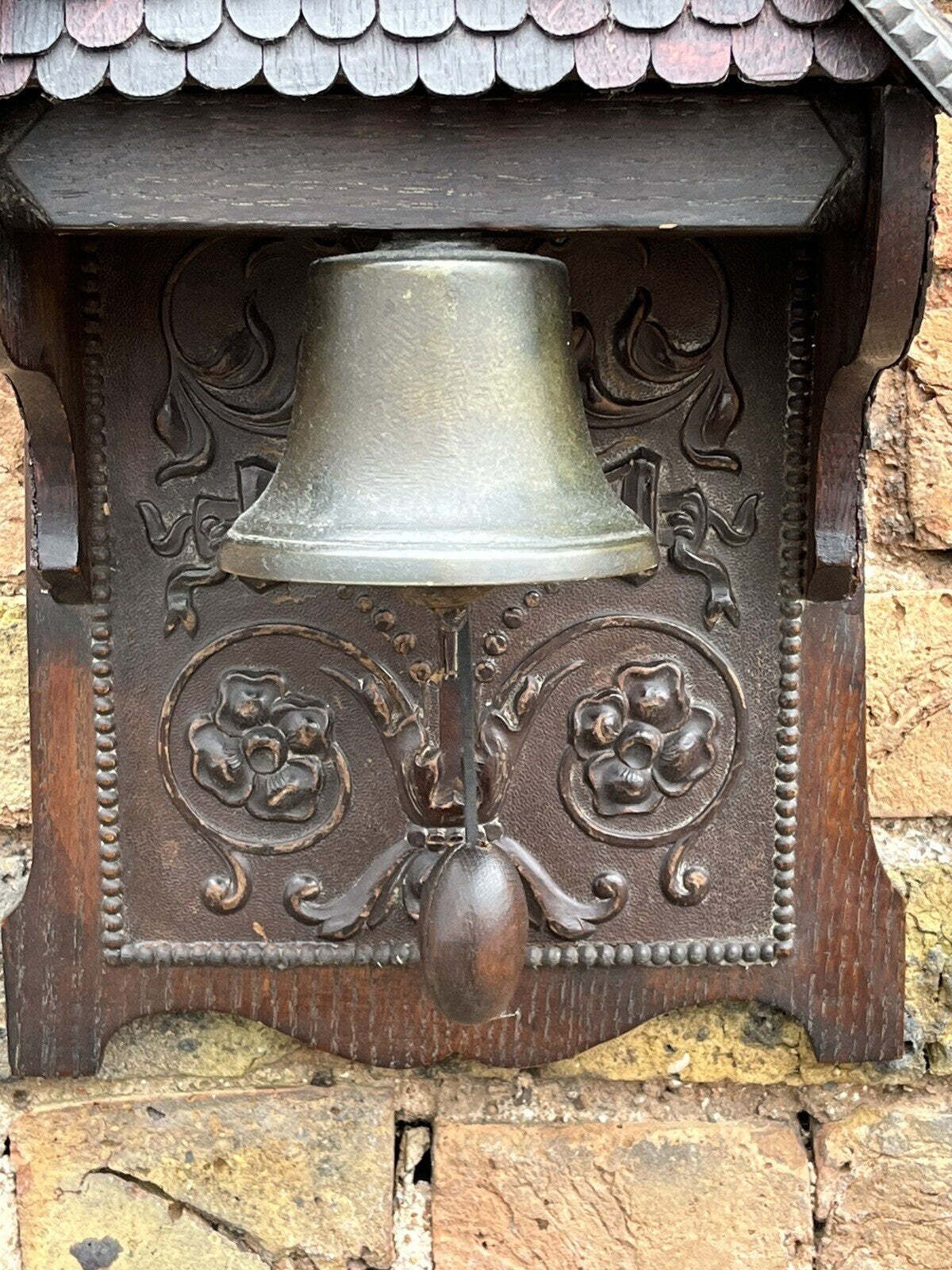 photo furniture Edwardian Architectural Black Forest Wall Mounted Door Bell, Dinner Bell