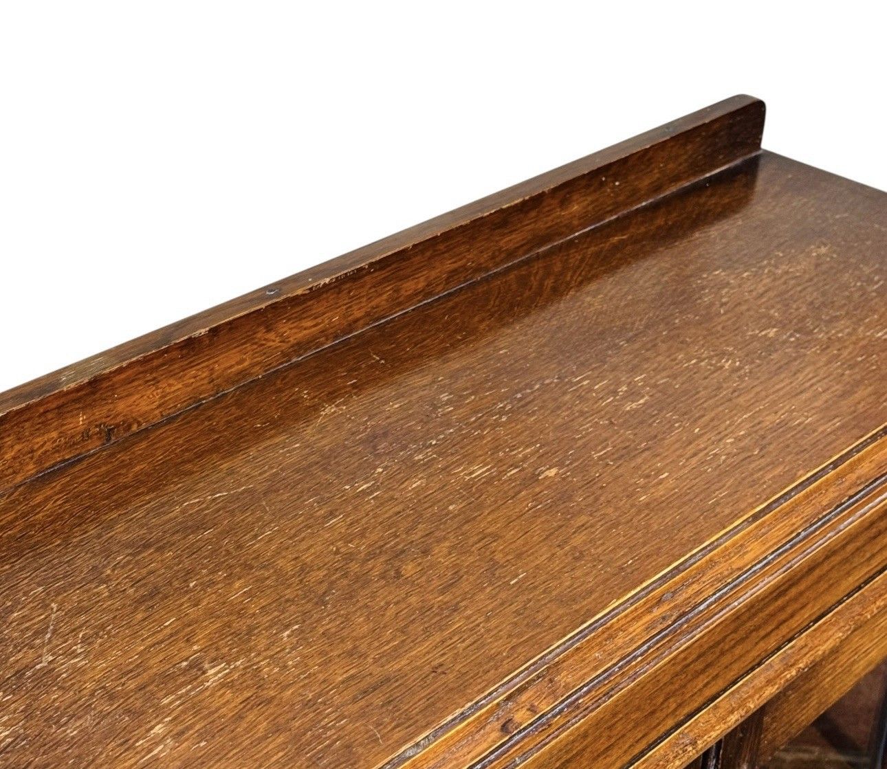 Antique Oak Bookcase C1920s Bunn Feet Quaint photo vintage