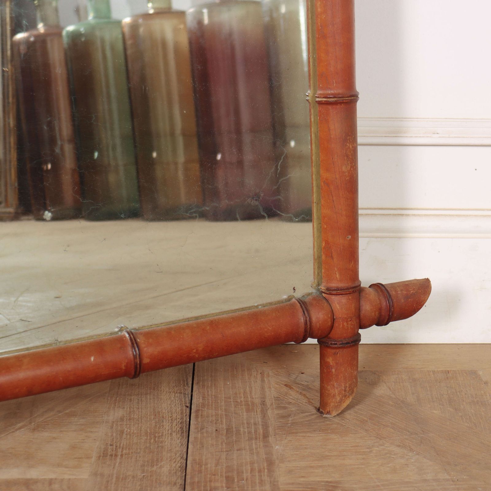 Large French Faux Bamboo Mirror photo Home Decor