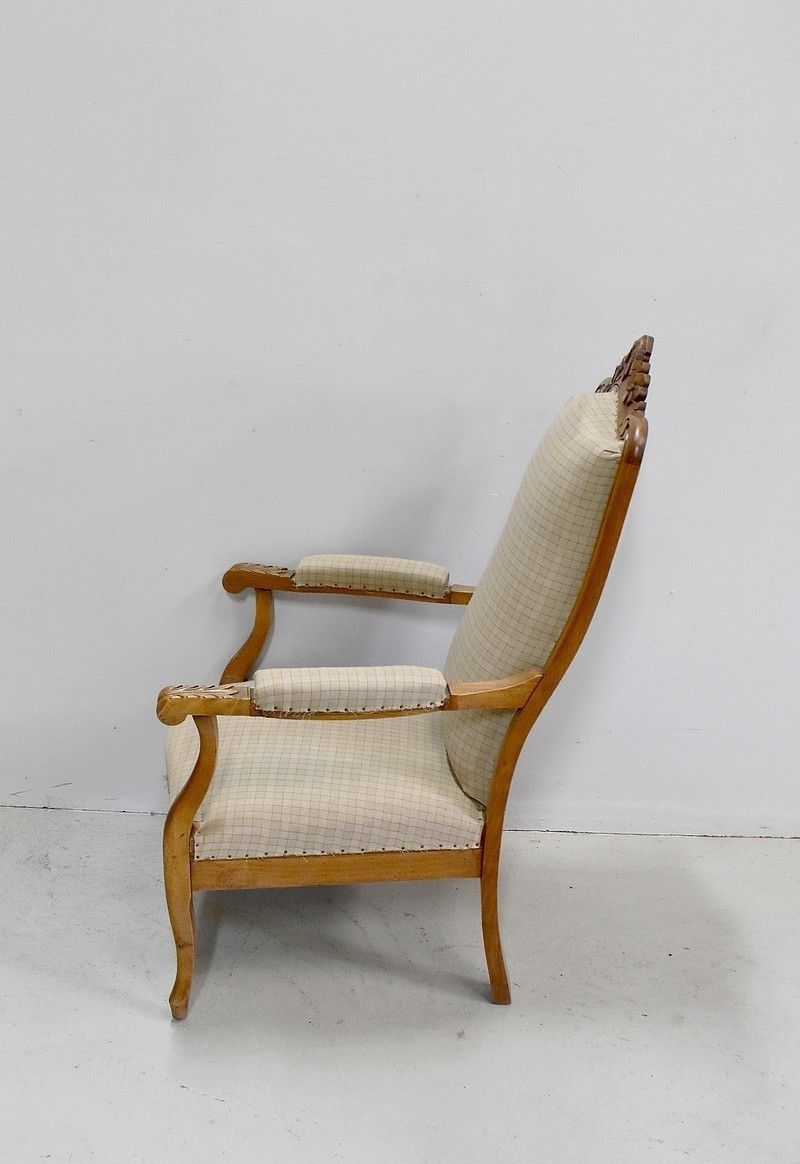 Voltaire Armchair Carved, Early 20th Century photo buy
