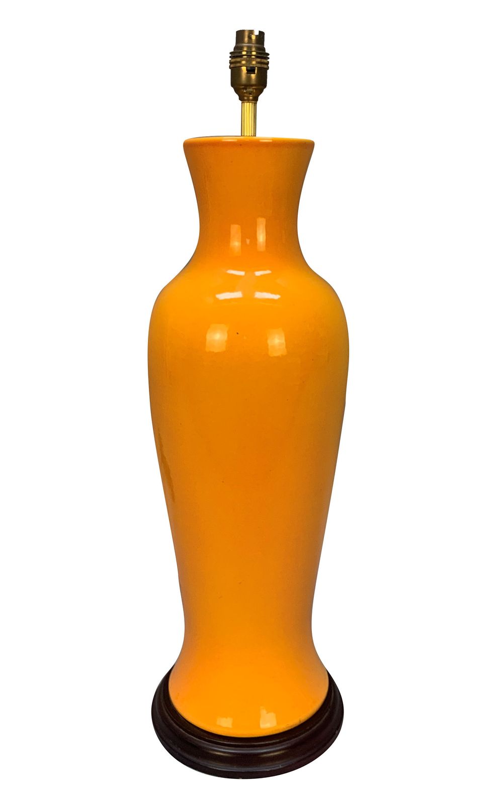 A Pair Of Large 1960's Orange Porcelain Table Lamps photo furniture