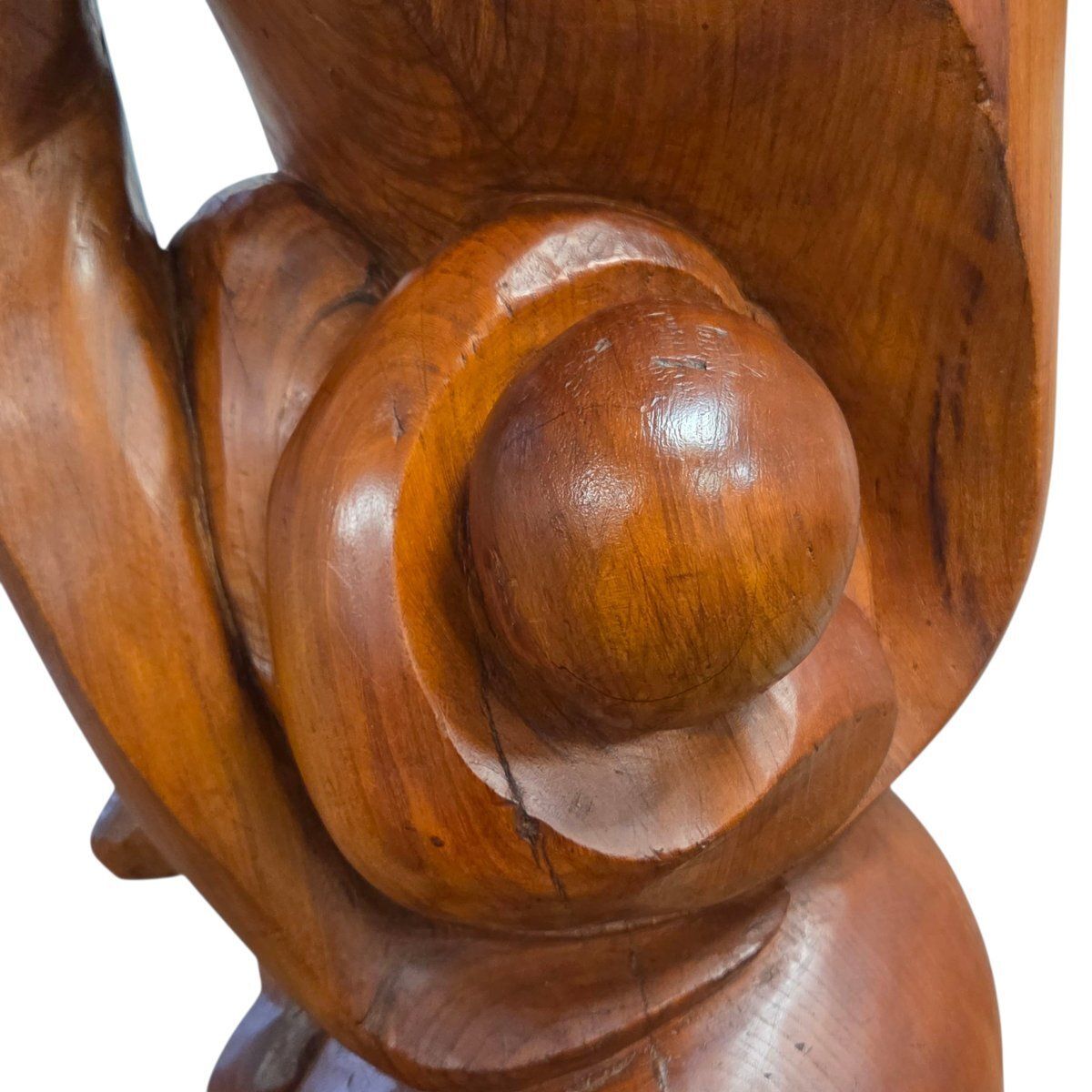 Sculpture en noyer de Bernard Lafon, dit Darius (né en 1943) photo vintage