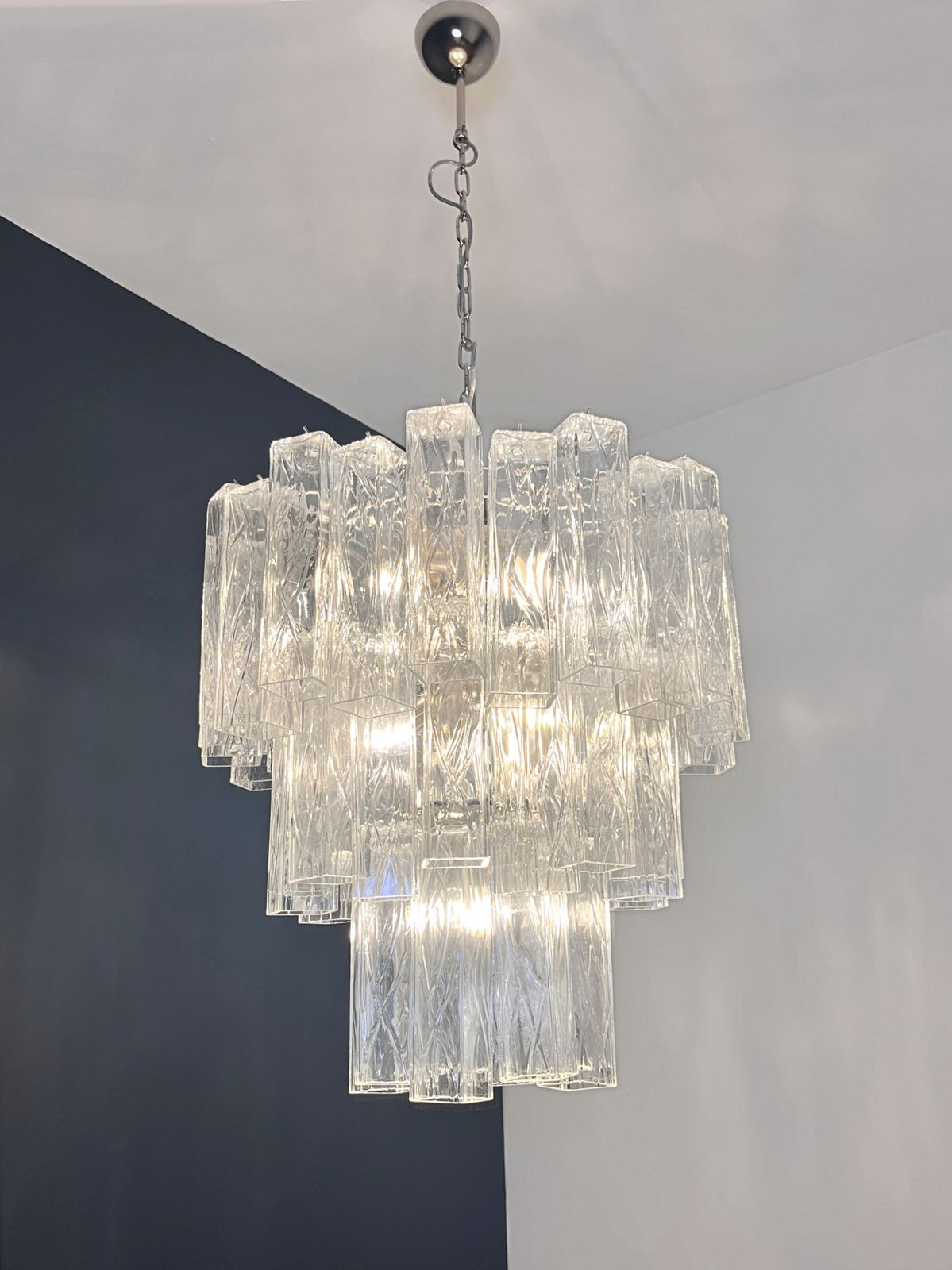 Lighting Large Three Tier Murano Glass Tube Chandelier – 48 Glasses photo
