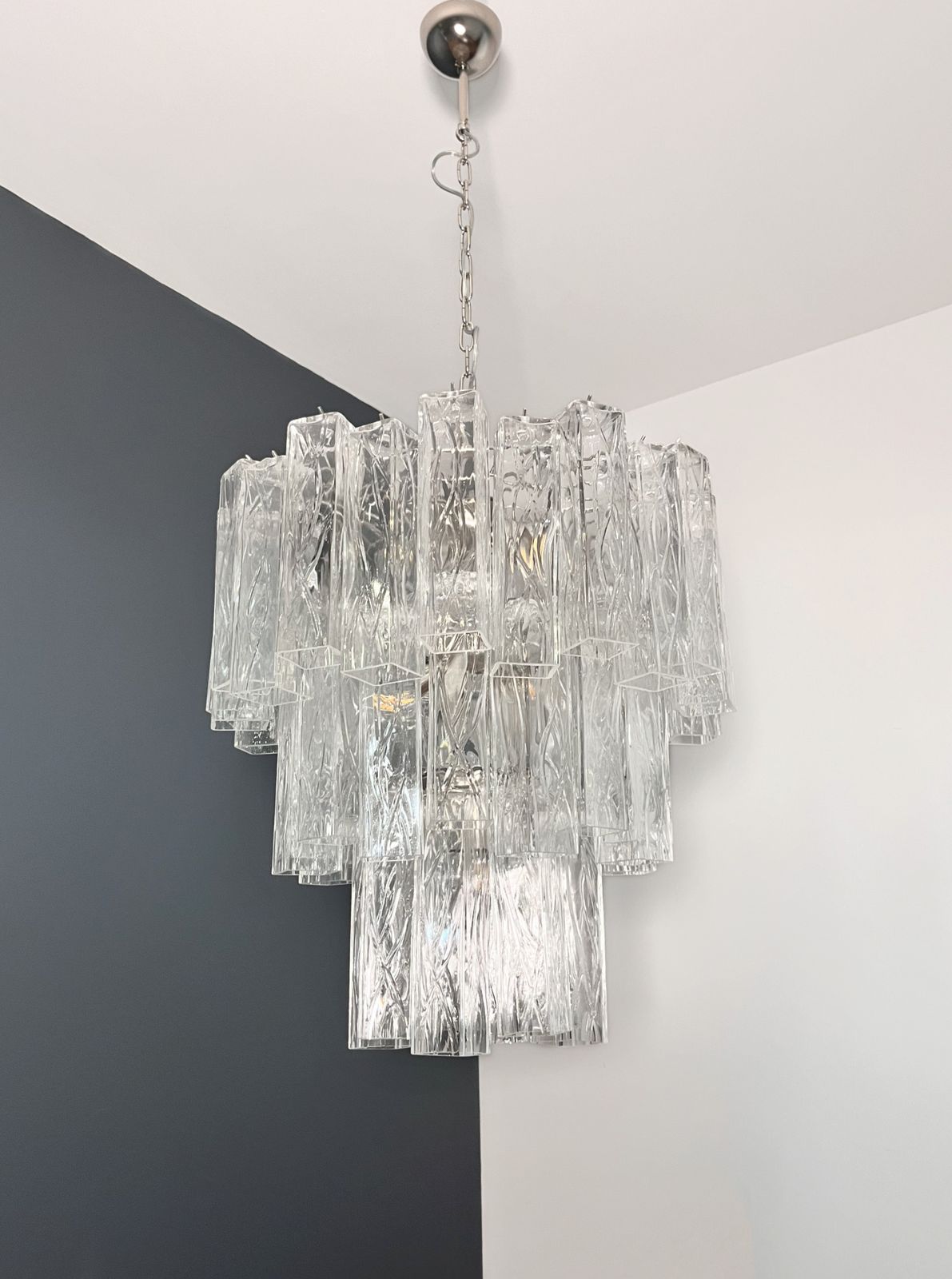 photo buy Large Three Tier Murano Glass Tube Chandelier – 48 Glasses