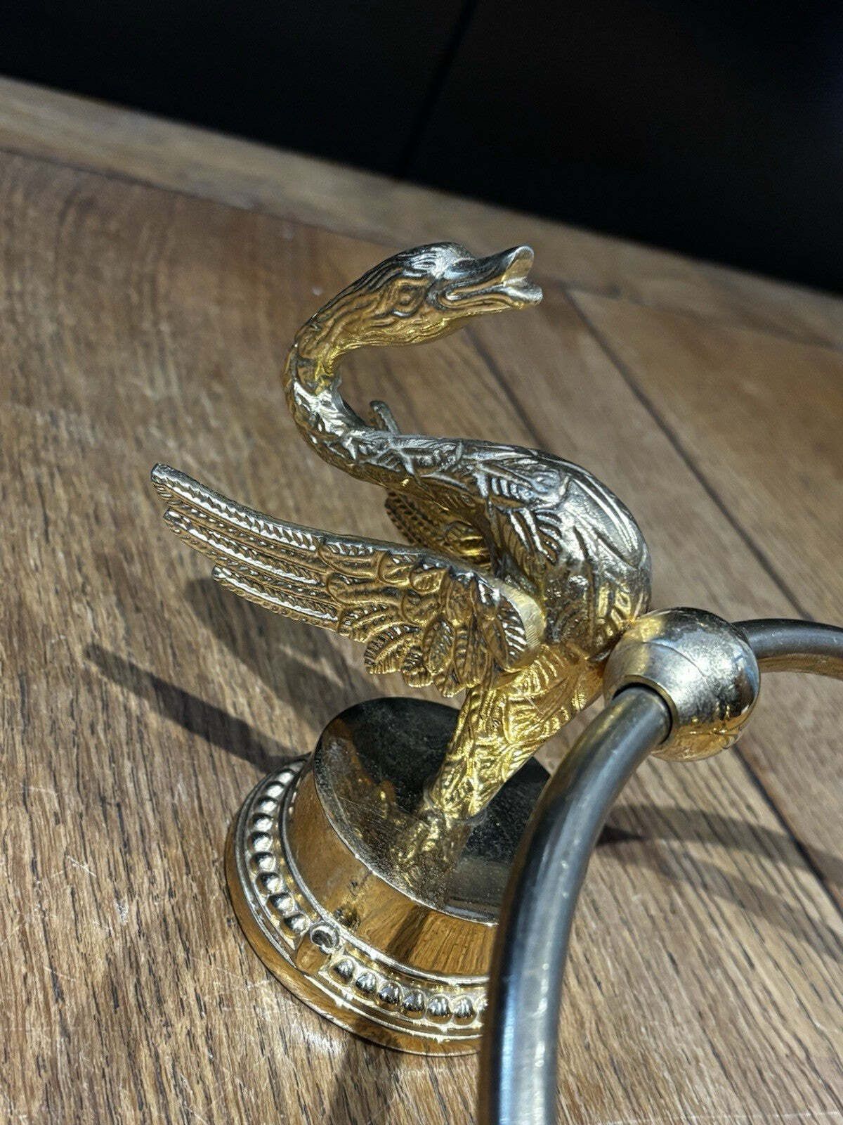 1970's Gold Plated Swan Towel Holder And Toilet Roll Holder photo Furniture