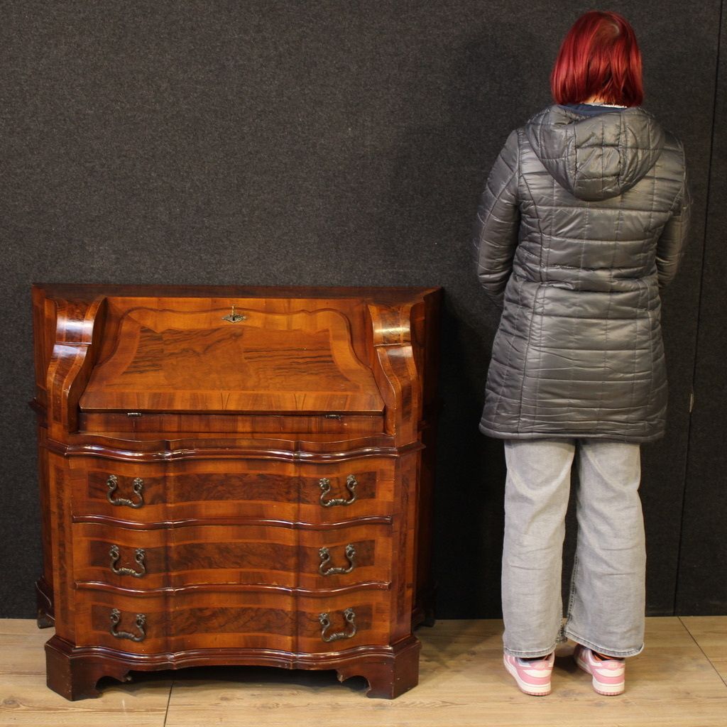 Venetian Bureau In Walnut Wood From The 20th Century photo for sale