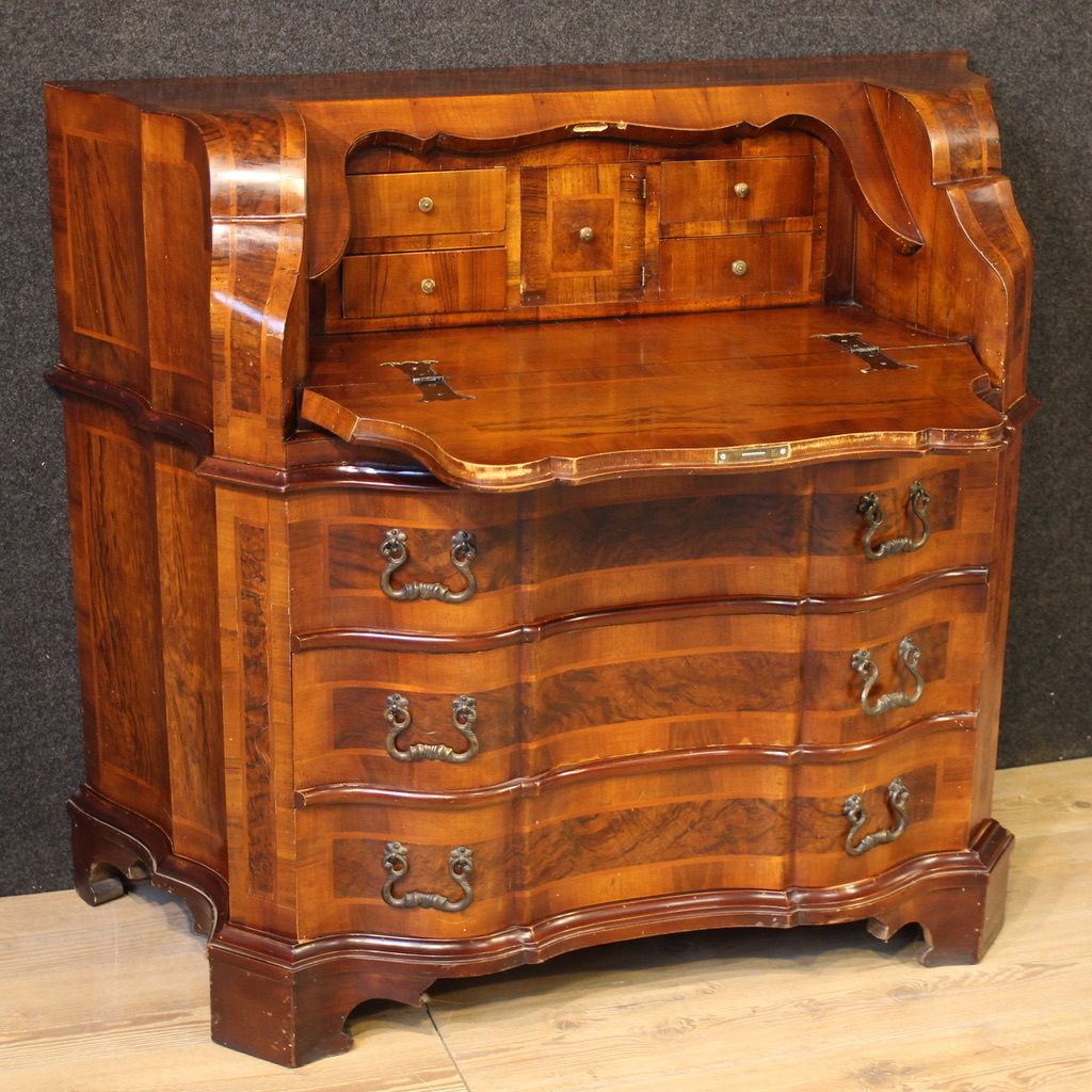 Venetian Bureau In Walnut Wood From The 20th Century photo buy