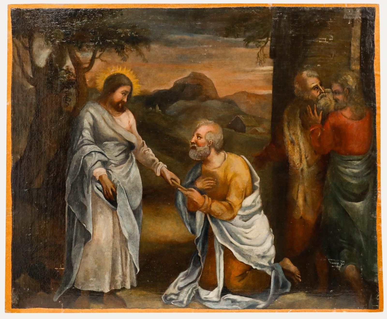 After Raphael 18th Century Oil, Christ's Charge To Peter