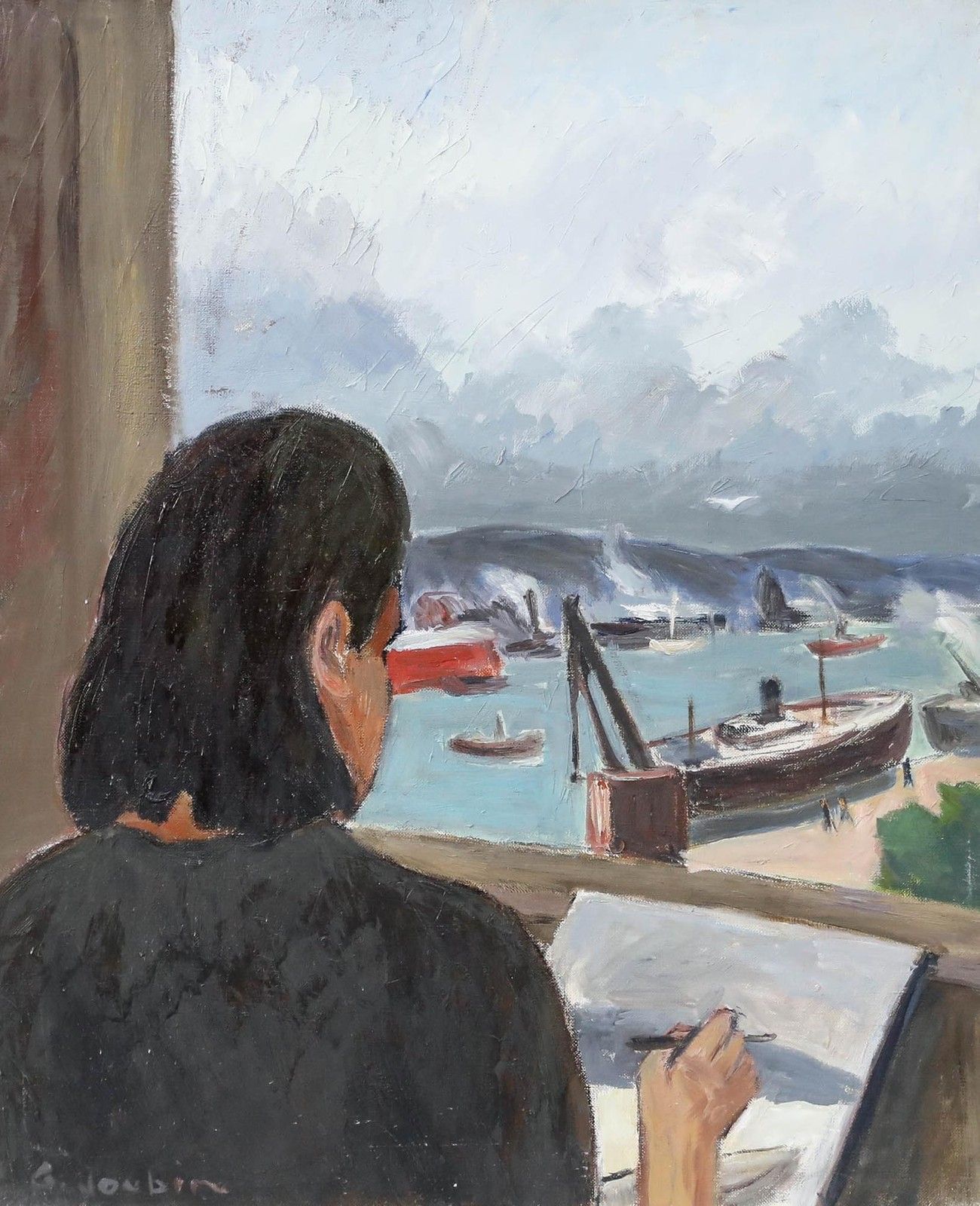 Georges Joubin (1888 1983) 20th Century Oil, Painting The Bay photo furniture