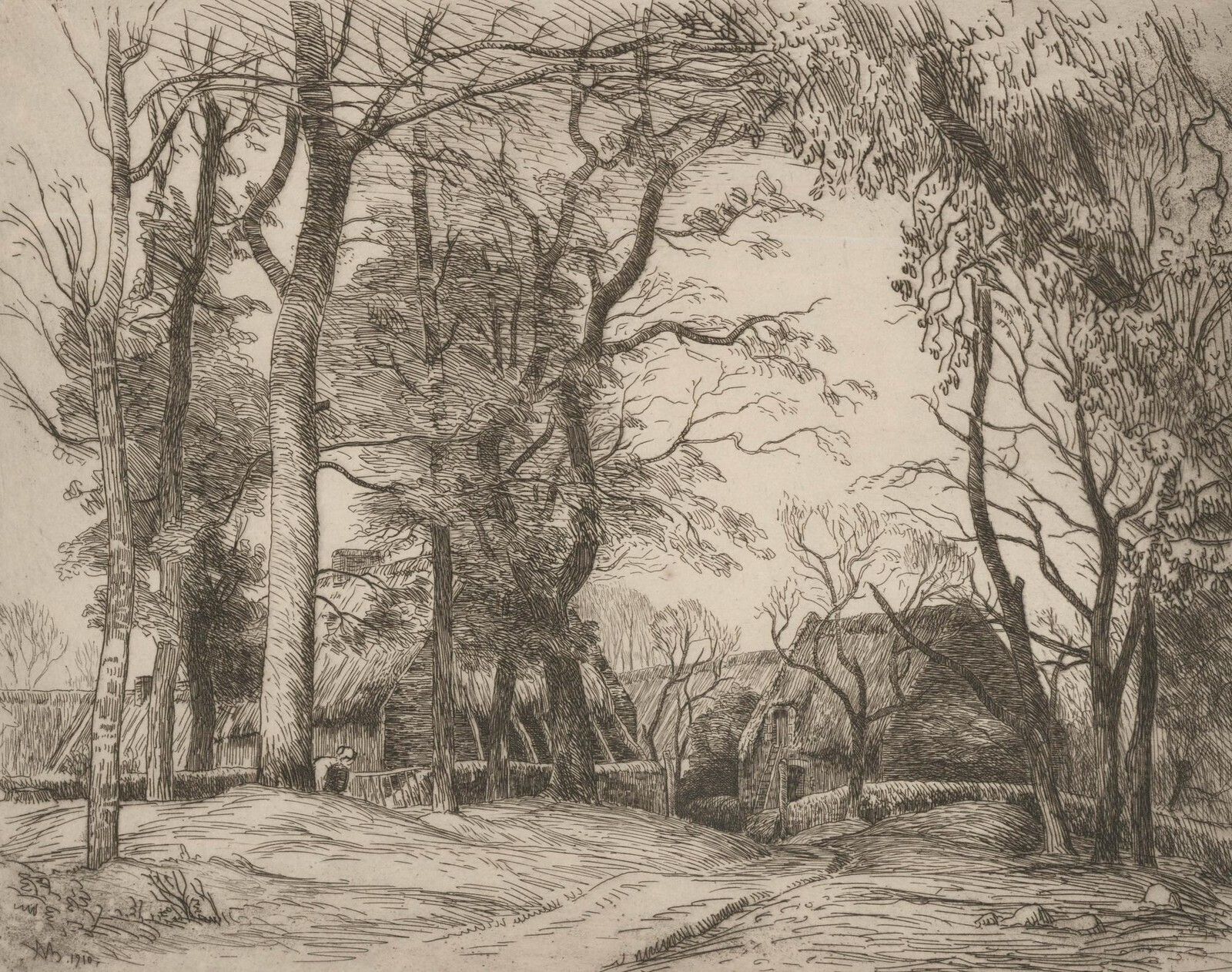 Adolphe Marie Beaufrère (1876 1960) 1910 Etching, Cotonard Farm photo furniture