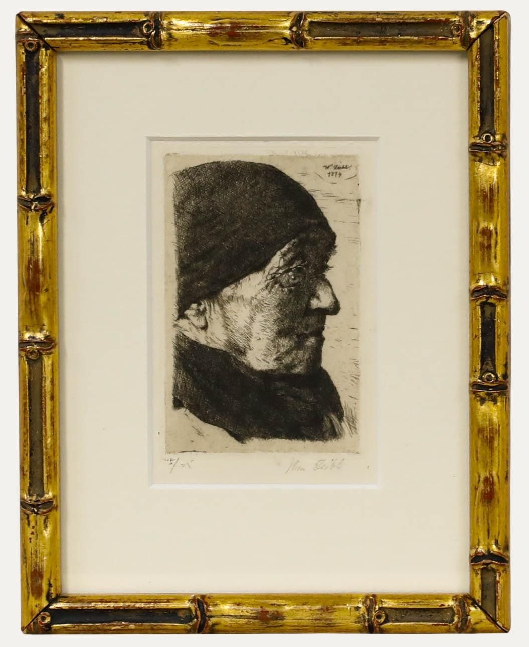 Wilhelm Leibl (1844 1900) 1874 Etching, Portrait Of An Elderly Man