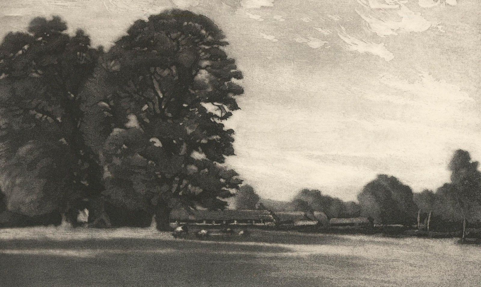 H. Banks Early 20th Century Aquatint, View Of The Farm photo furniture