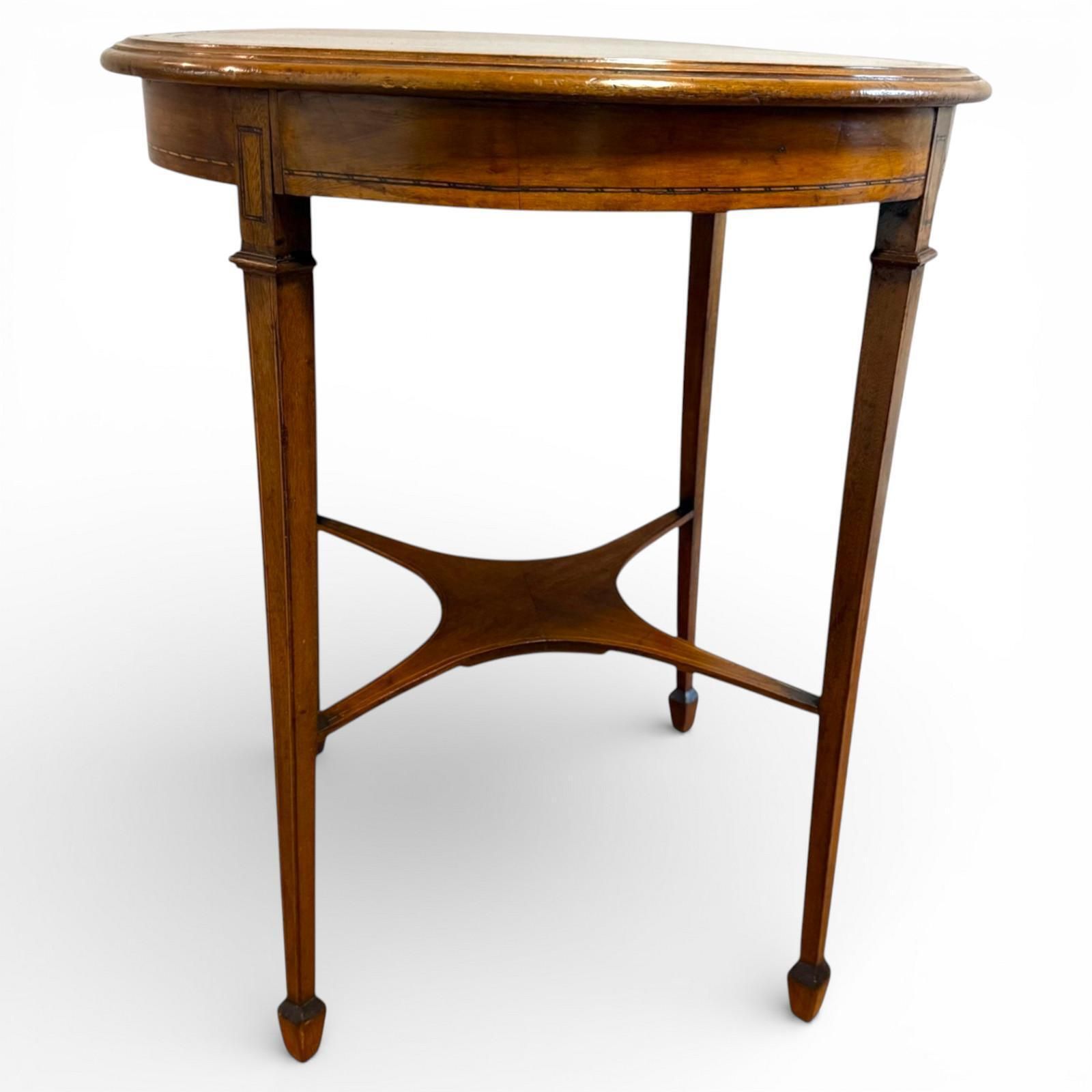Edwardian Inlaid Mahogany Occasional Table With Satinwood Border photo for sale