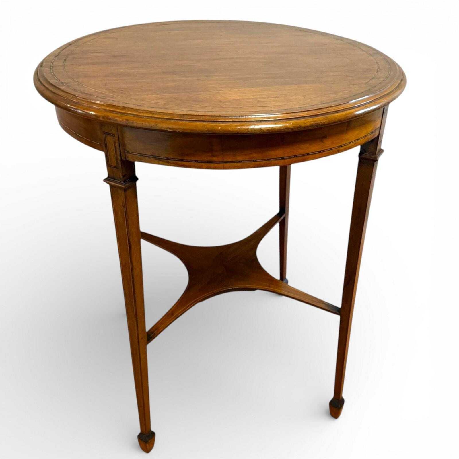 Edwardian Inlaid Mahogany Occasional Table With Satinwood Border photo Furniture