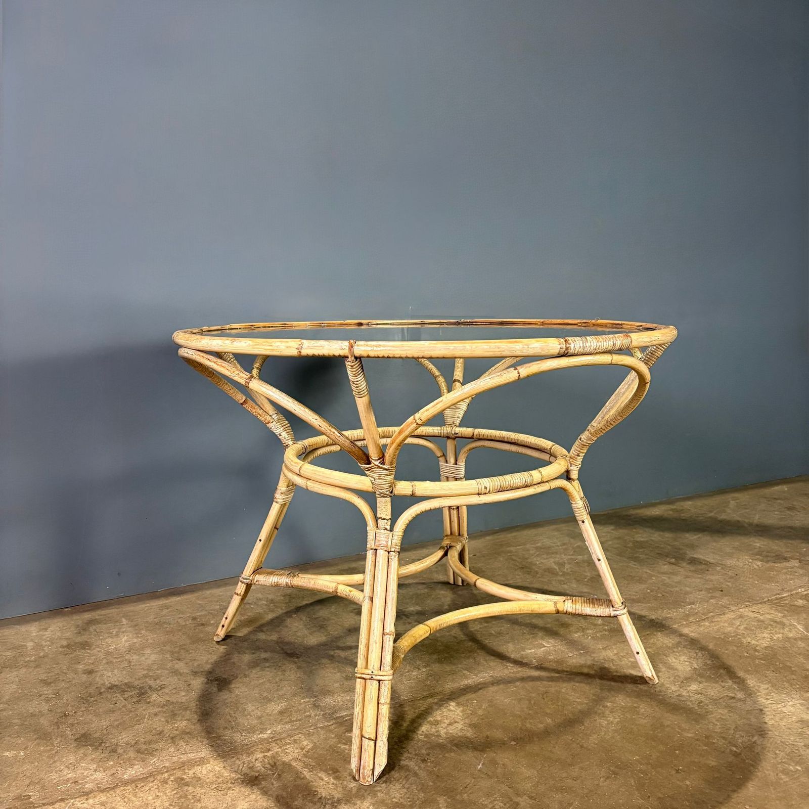 Angraves Of Leicester Bamboo Glass Dining Table Mid Century Retro Mcm photo for sale