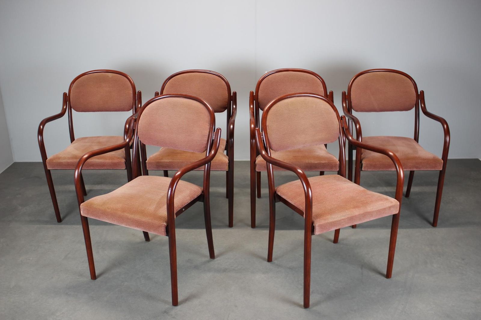 Set Of Six Thonet Vienna Bentwood Armchairs, Austria, 1991 photo furniture