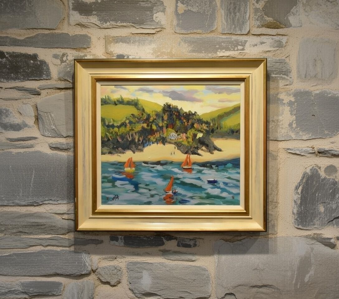 photo vinterior Lucy Pratt (British B.1970): An Oil Painting On Canvas 'Red Sails, Salcombe