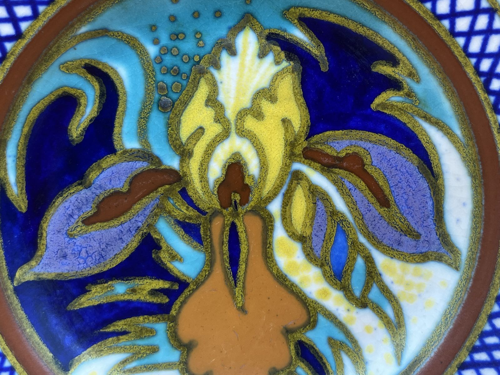 Pzh Zuid Pottery Holland Gouda Art Deco Hand Painted Small Vase And Wall Plaque. 599 & 993. photo for sale