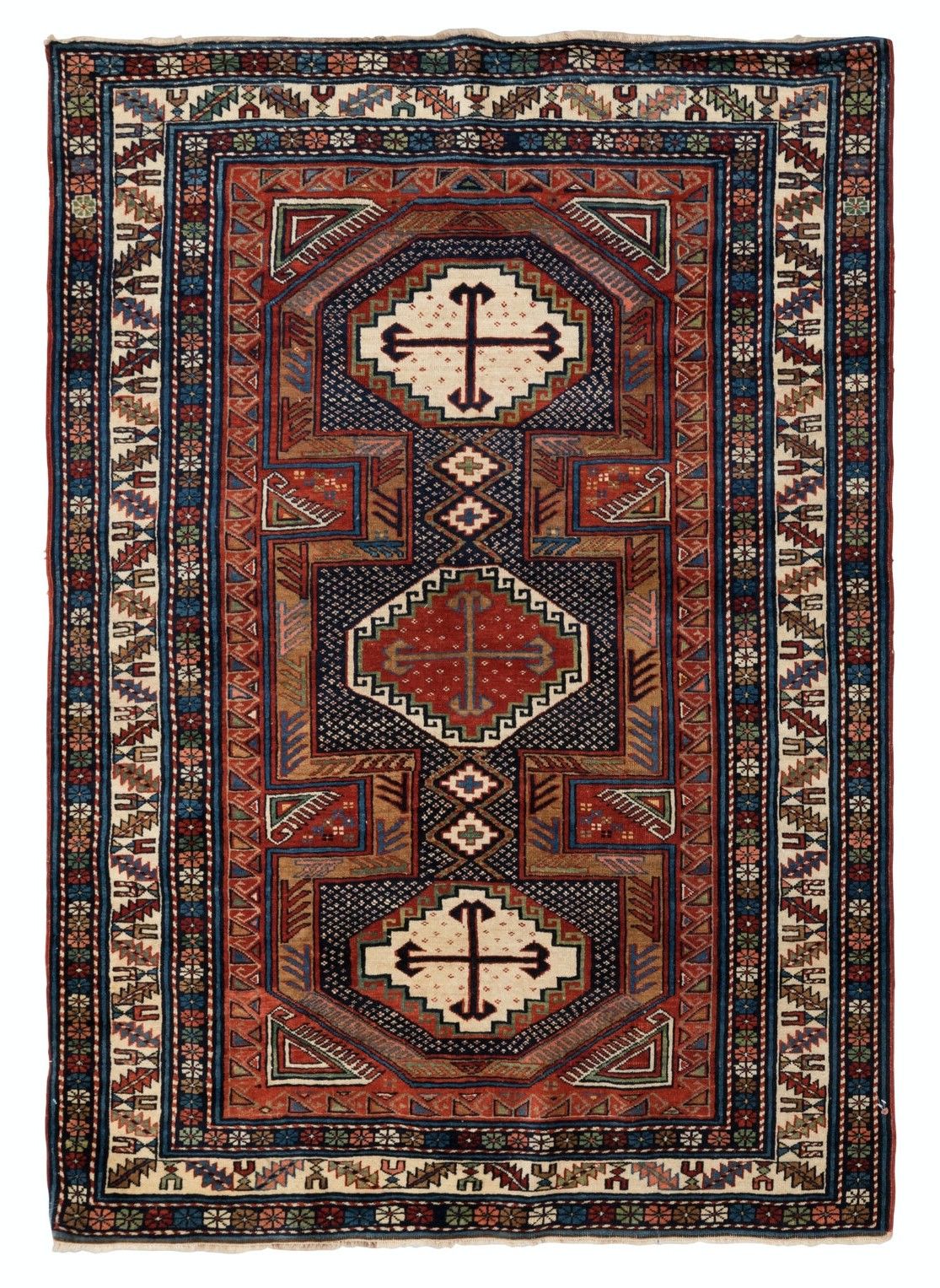 2.7x5.7 Ft Antique Shirvan Rug, East Caucasus, Ca 1890