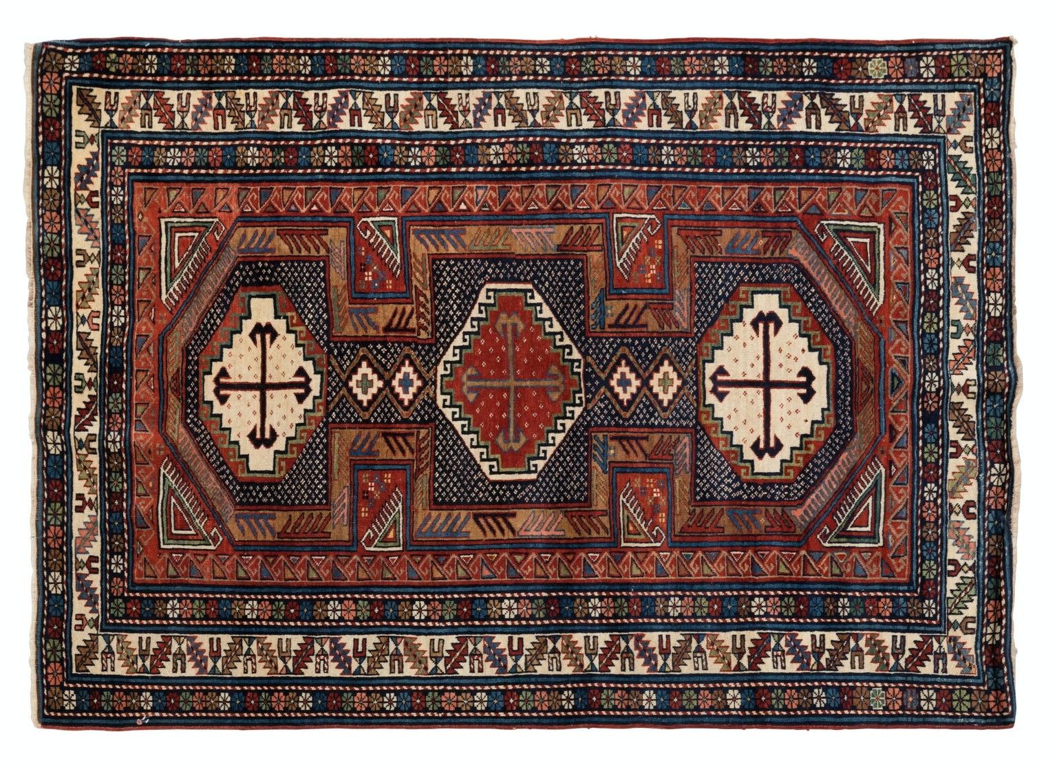 2.7x5.7 Ft Antique Shirvan Rug, East Caucasus, Ca 1890 photo Textiles