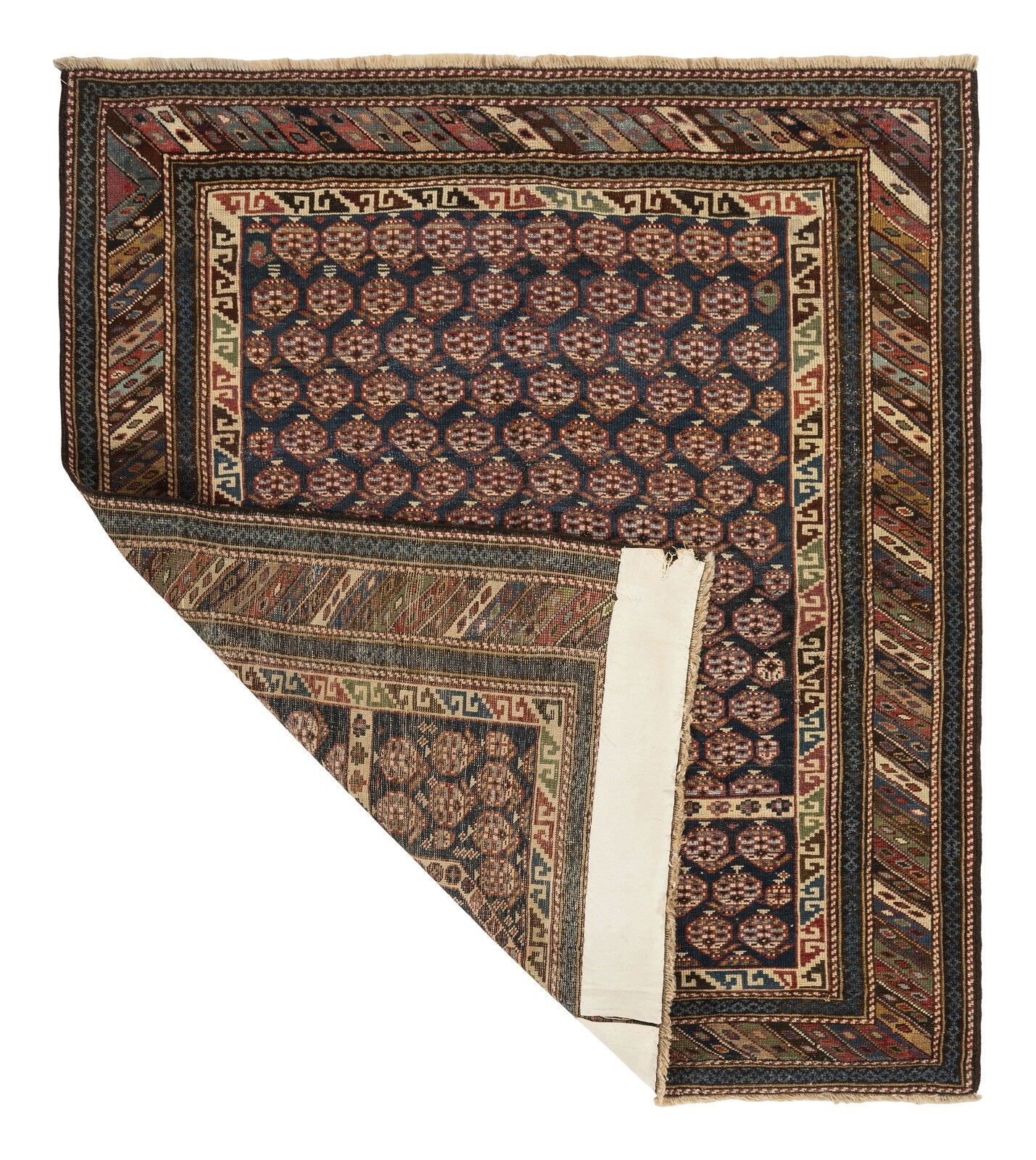 3.7x4.4 Ft Antique Shirvan Prayer Rug, East Caucasus, Late 19th Century photo Textiles