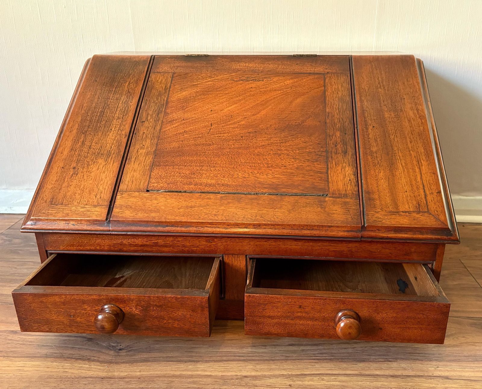 Antique Early 20thc Mahogany Tabletop Scribes/Clerks Desk photo furniture