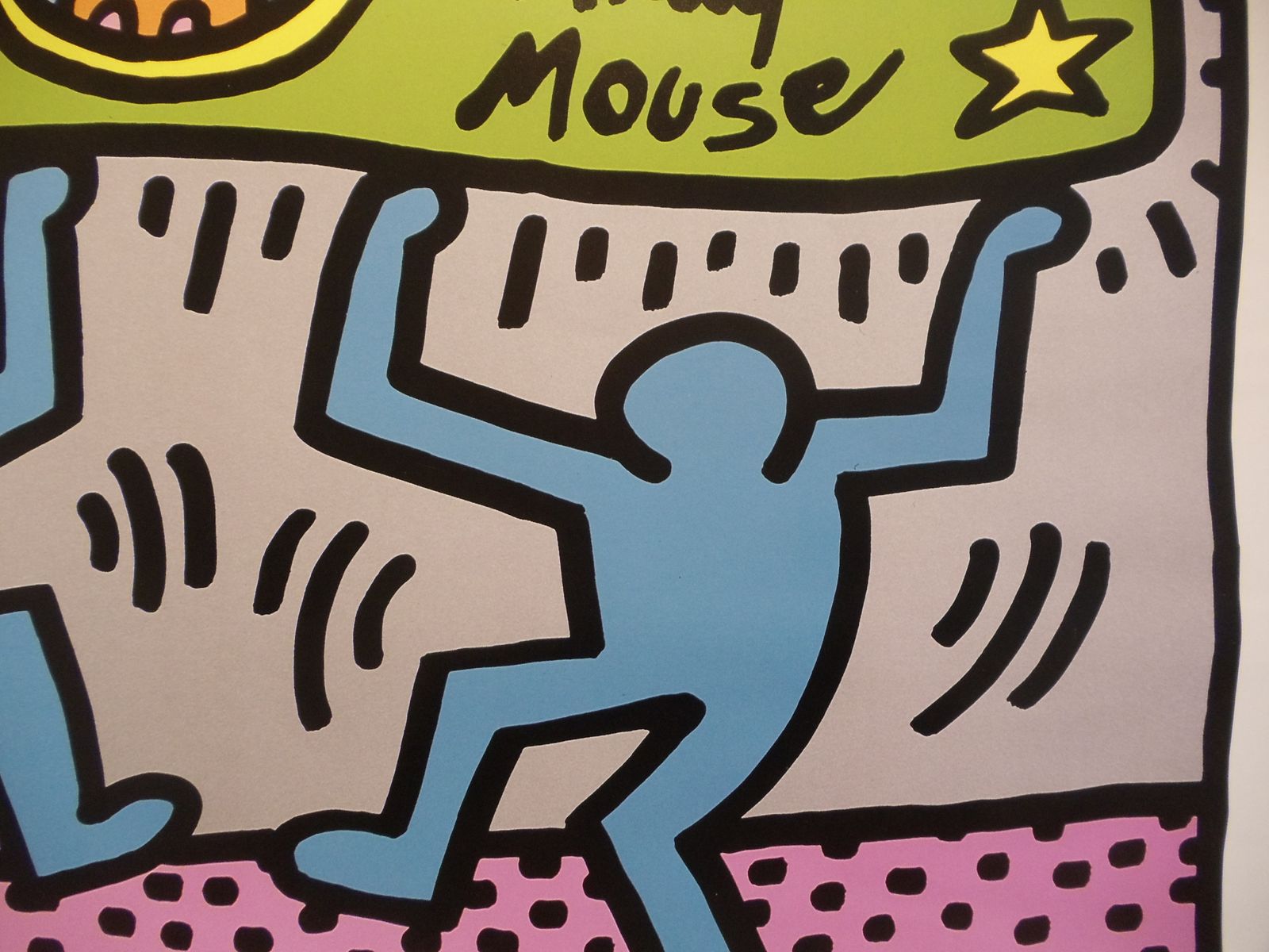 Keith Haring Andy Mouse Dollar Bill, A Fusion Of Andy Warhol And Mickey Mouse, Authorised Lithograph By Keith Haring Foundation photo vintage
