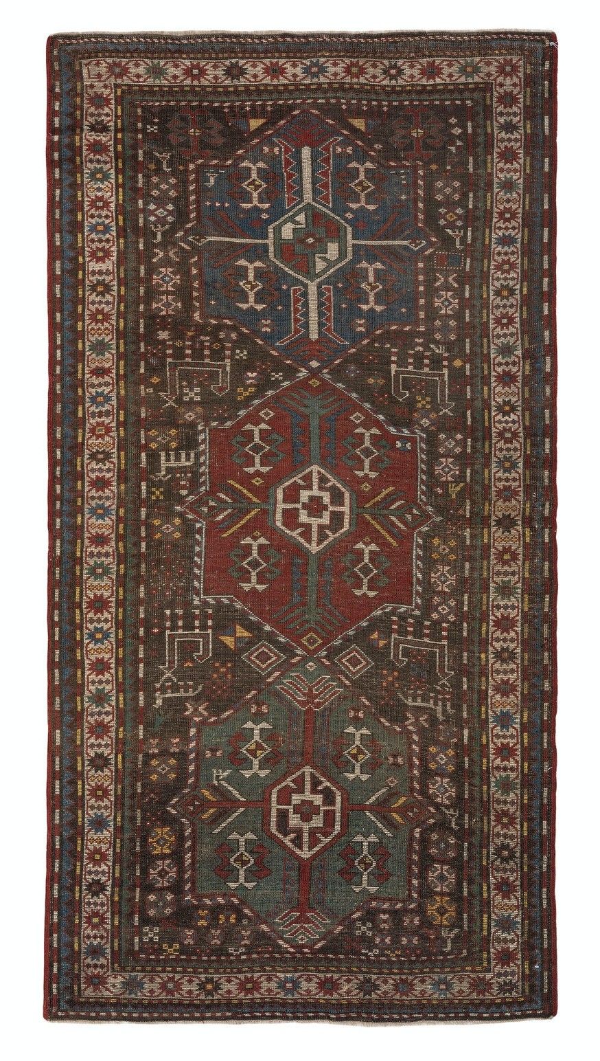 4x7.7 Ft Antique Karabagh Rug, South Caucasus, Late 19th Century photo furniture