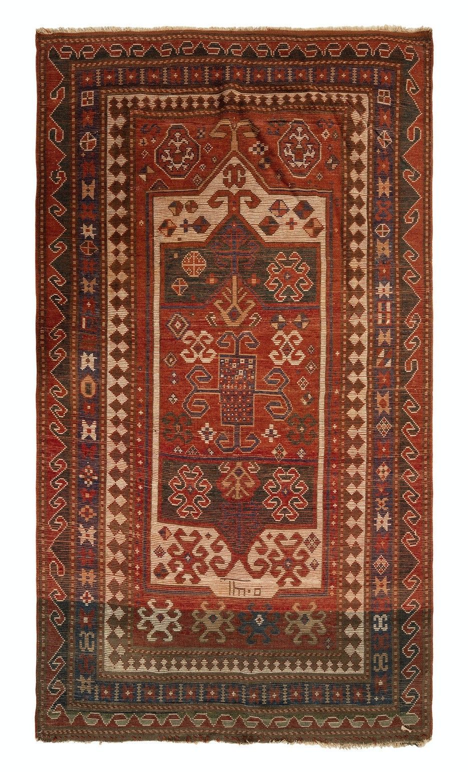 4x7.3 Ft Antique Kazak Rug, South Caucasus, Dated 1888 (Islamic Solar Date 1305) photo furniture