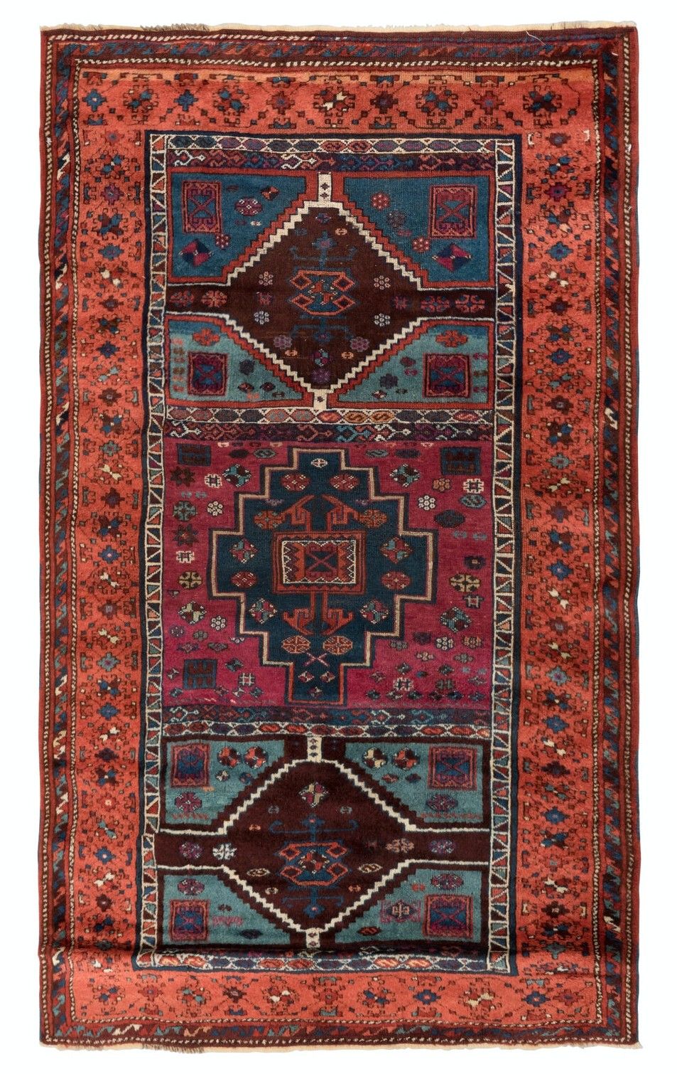 3.7x6 Ft Antique East Anatolian Kurdish Rug, Ca 1890