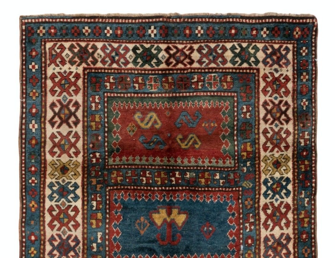 4.4x6.6 Ft Antique Borchalo Kazak Rug, South Caucasus, Circa 1880 photo furniture