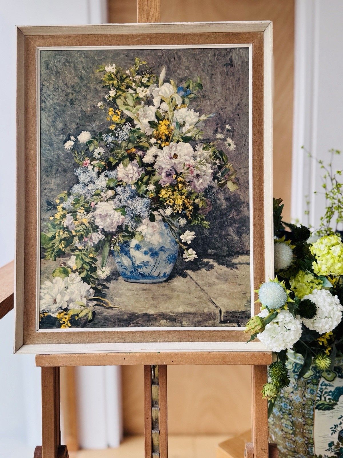 Mid Century Framed Print "Spring Bouquet" By Pierre Auguste Renoir C1940s photo Art