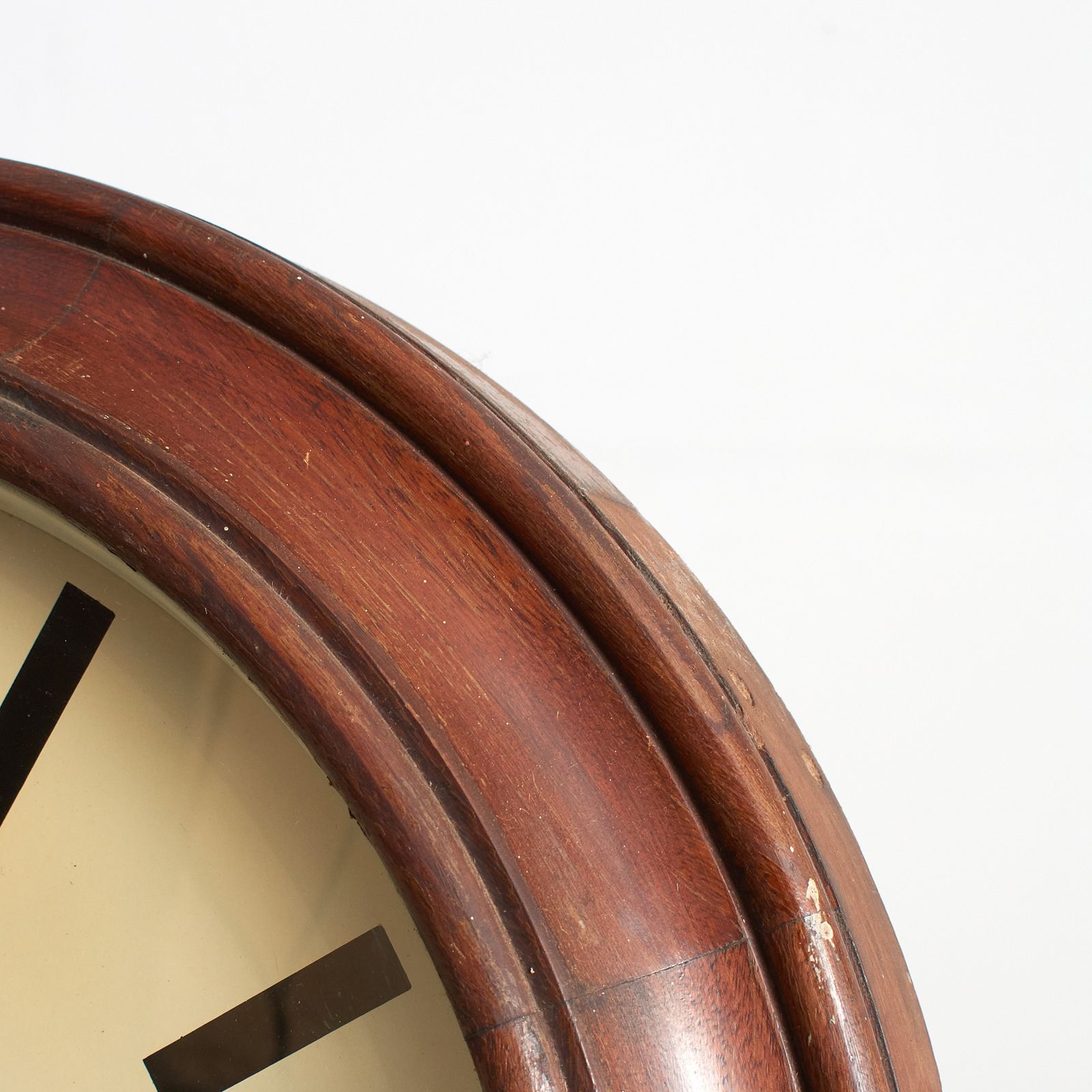 Large Antique Wooden Gents Of Leicester Station Wall Clock – E photo for sale