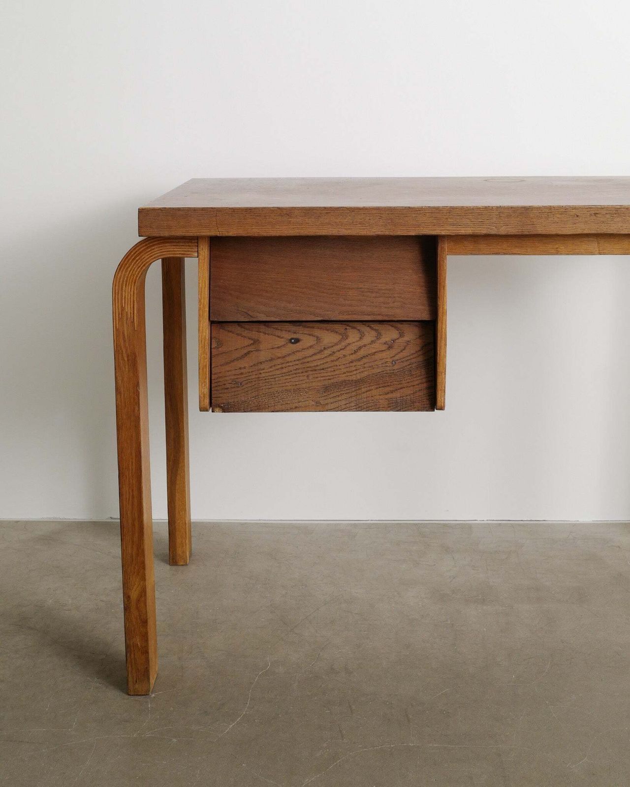 Early Finnish Mid Century Wooden Working Desk & Chair By Alvar Aalto, 1940s photo 14500.0