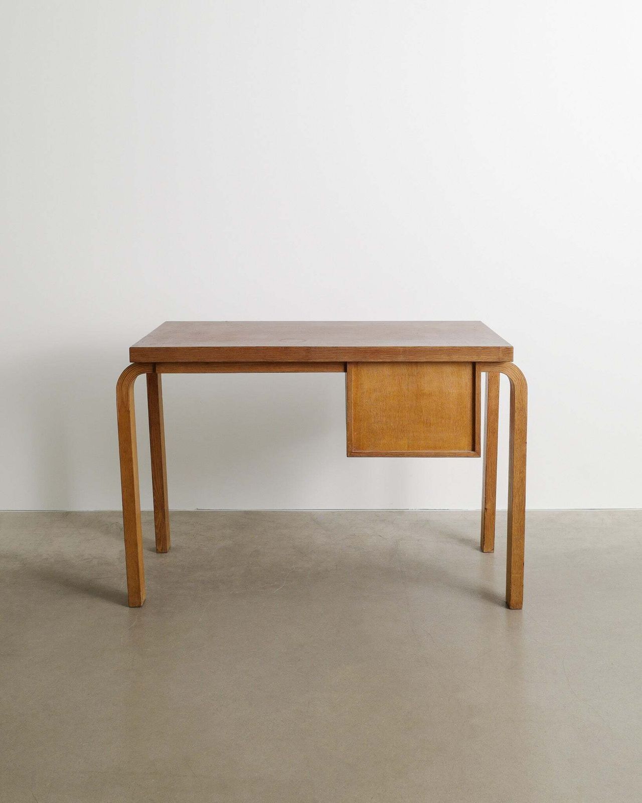 Early Finnish Mid Century Wooden Working Desk & Chair By Alvar Aalto, 1940s photo vintage