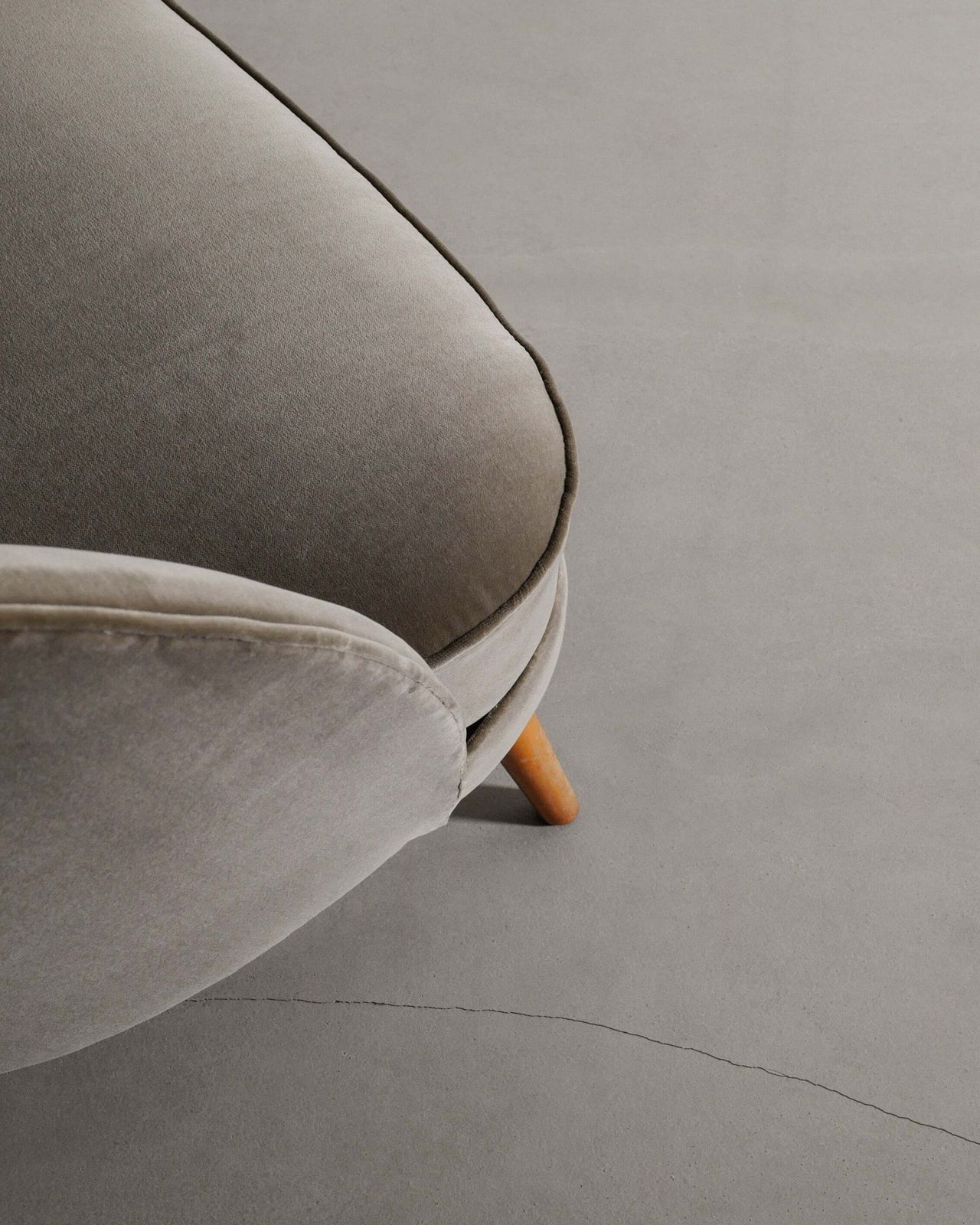 Arne Norell Mid Century Asymmetrical Armchair In Velvet Produced In Sweden, 1950s photo vinterior