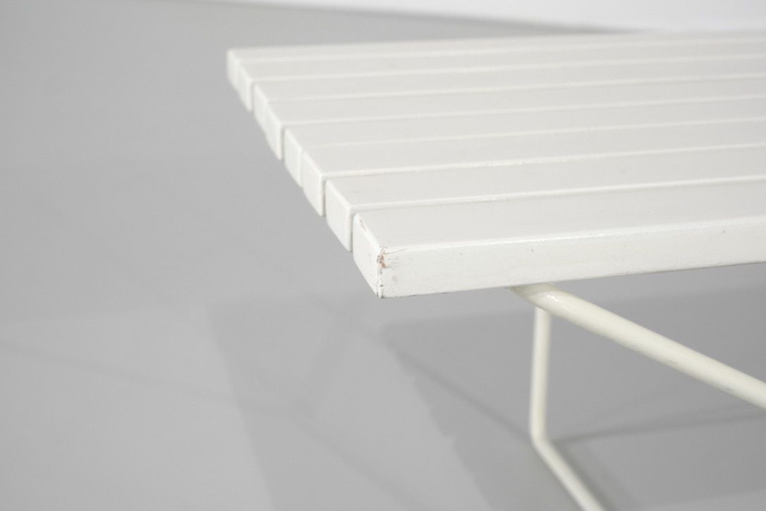 Bench " 400 " In White Wood By Harry Bertoia For Knoll International. photo buy