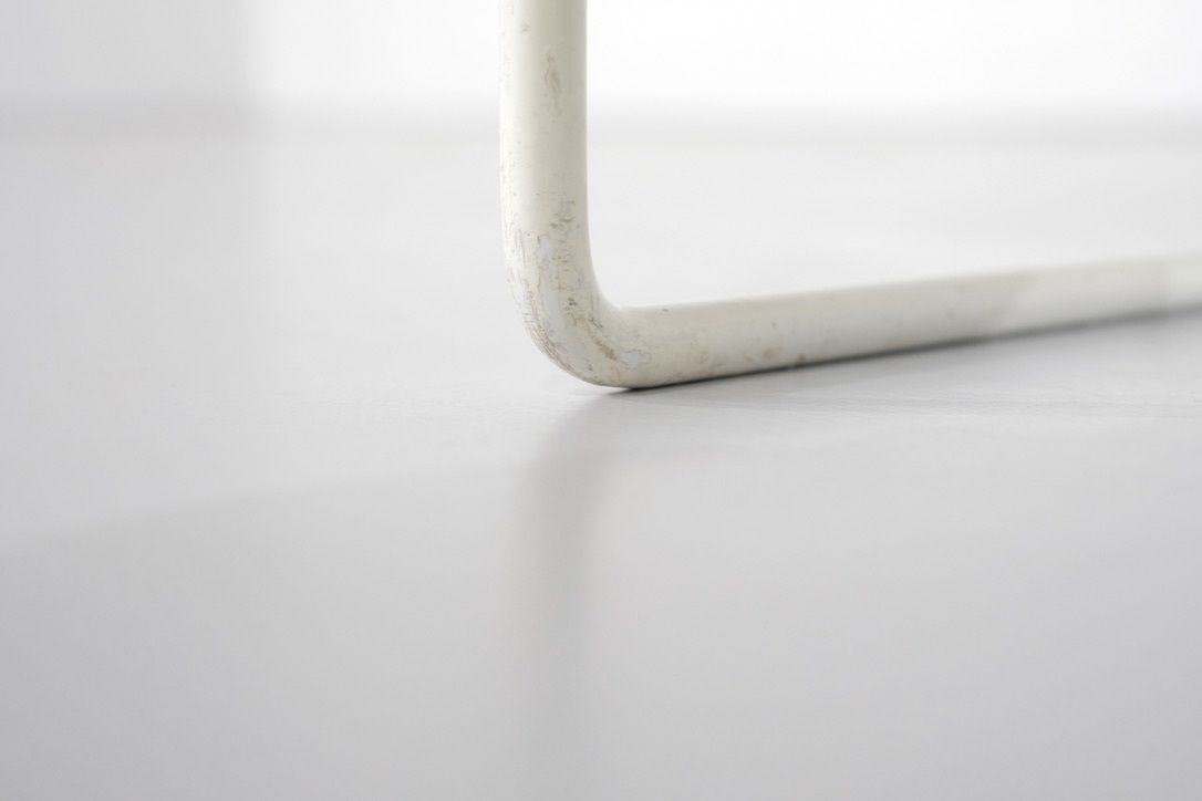 Bench " 400 " In White Wood By Harry Bertoia For Knoll International. photo vintage