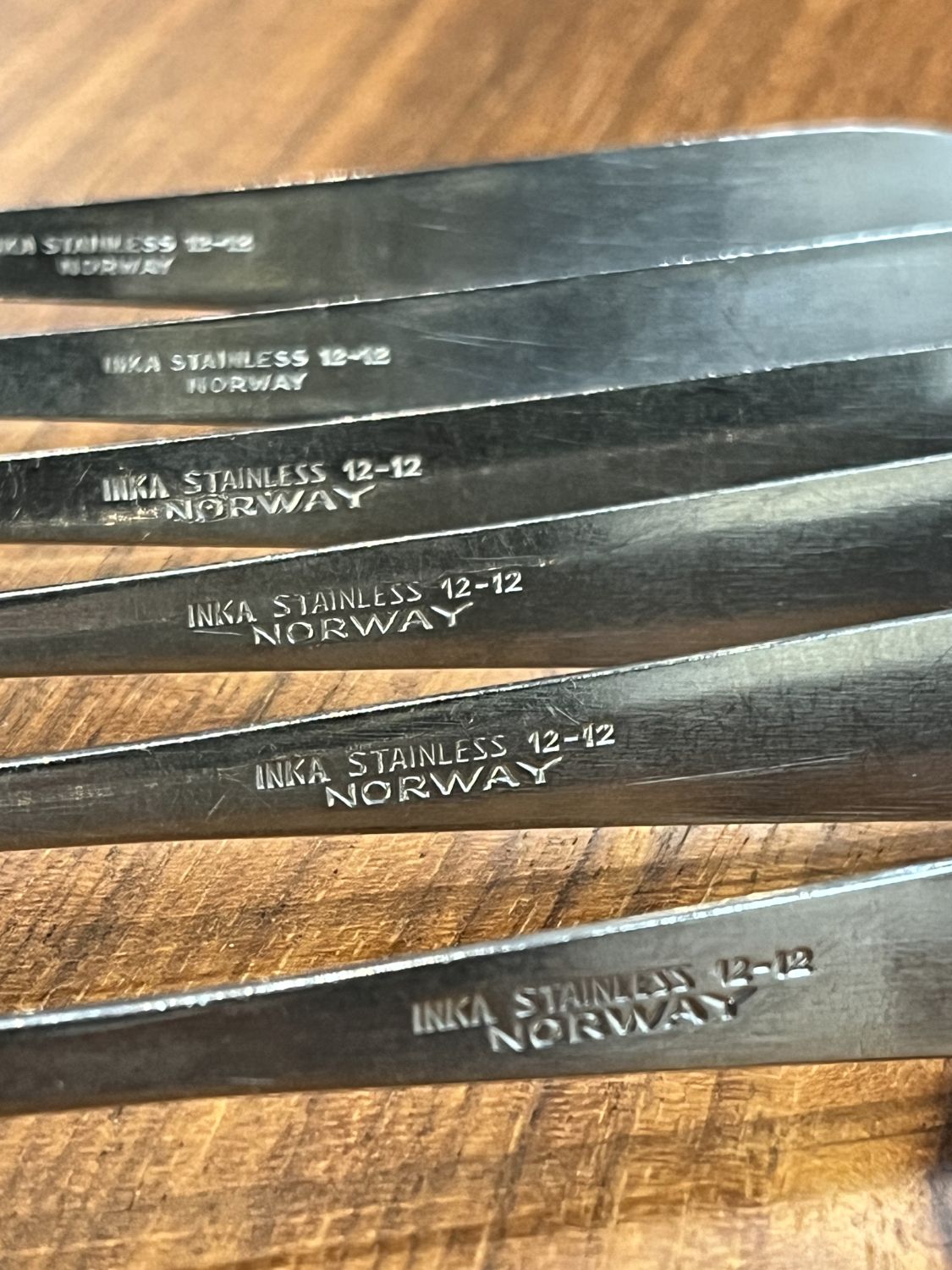 Midcentury Cased Norstaal Inka Stainless Steel 6 Setting Cutlery Set Erik Herlow Norway photo vinterior