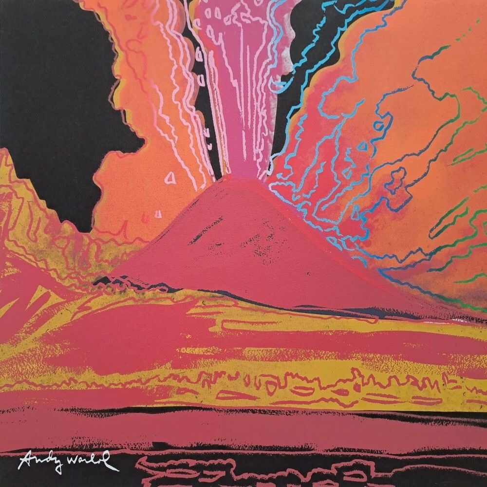 1980s Andy Warhol Signed Limited Edition Lithograph Vesuvius