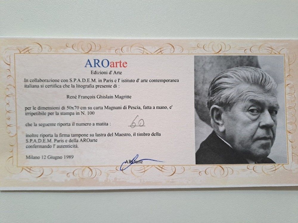 René Magritte – “The Therapist”, 1937 Signed Limited Edition Lithograph With Certificate photo buy